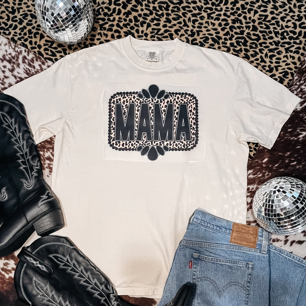 Leopard Print Mama T-Shirt Graphic | Crewneck