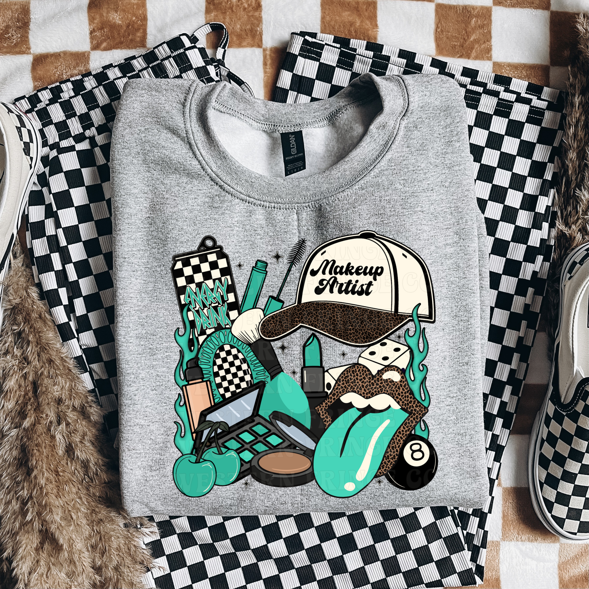 Makeup Artist T-Shirt Graphic | Crewneck | Turquoise Version