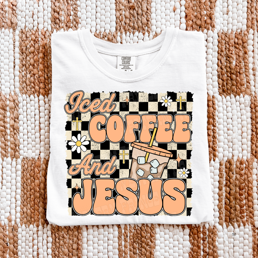Iced Coffee And Jesus Graphic T-Shirt | Crewneck