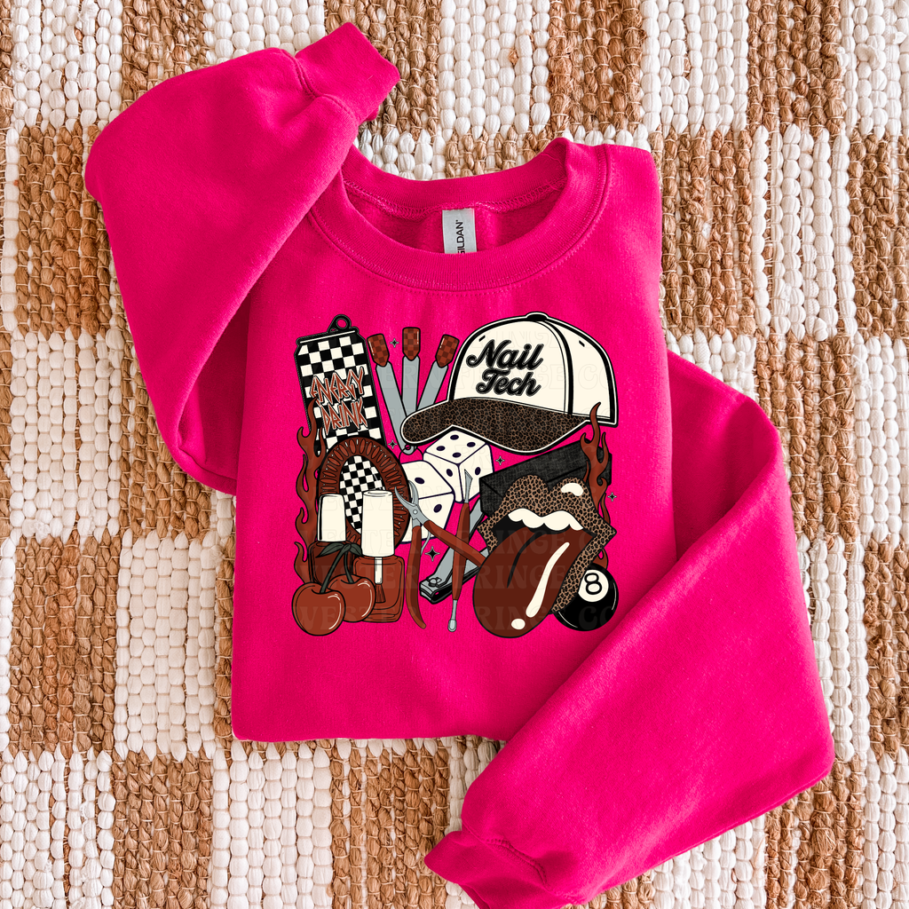 Nail Tech T-Shirt Graphic | Crewneck | Burnt Orange Version