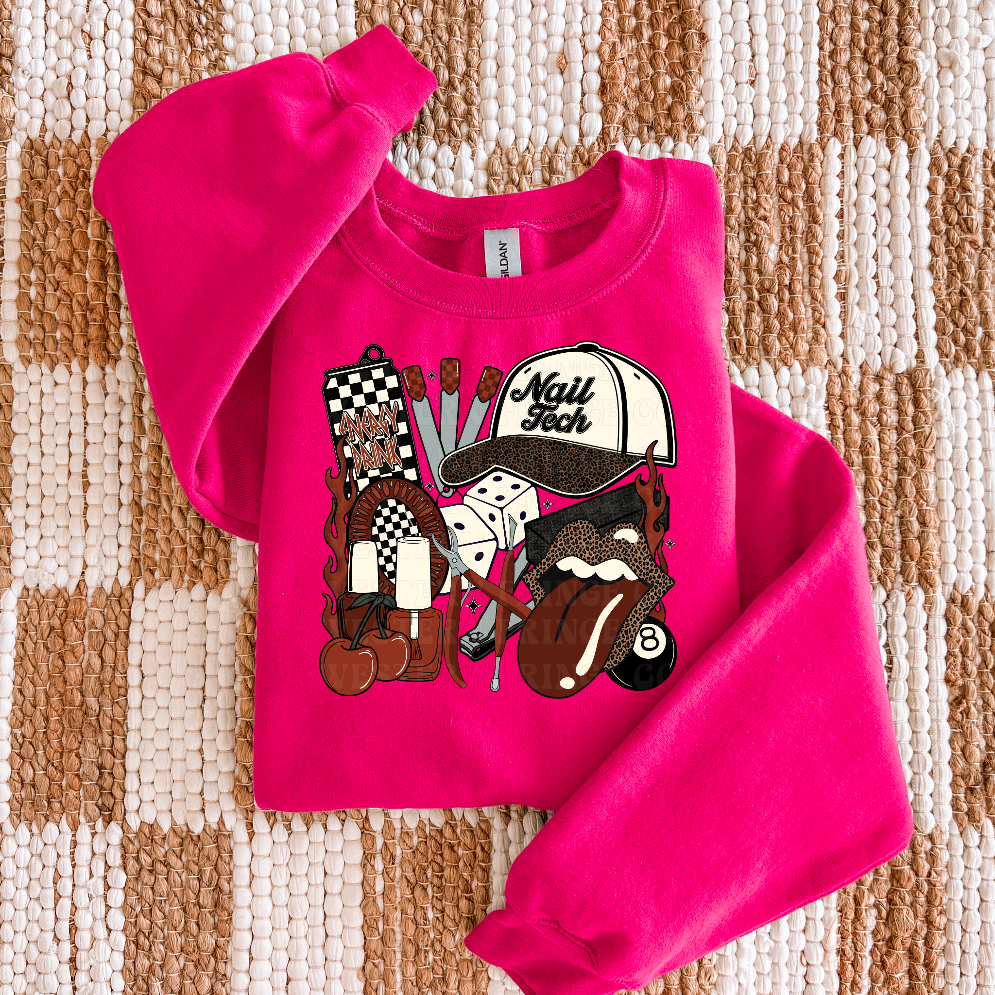 Nail Tech T-Shirt Graphic | Crewneck | Burnt Orange Version