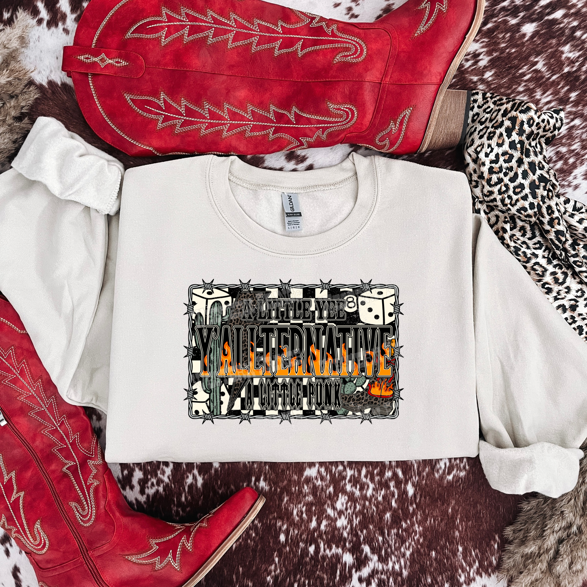 Y'allternative A little Yee A Little Punk Graphic T-Shirt | Crewneck