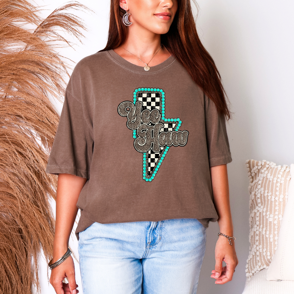 Yee Haw Lighting Bolt T-Shirt Graphic | Crewneck |