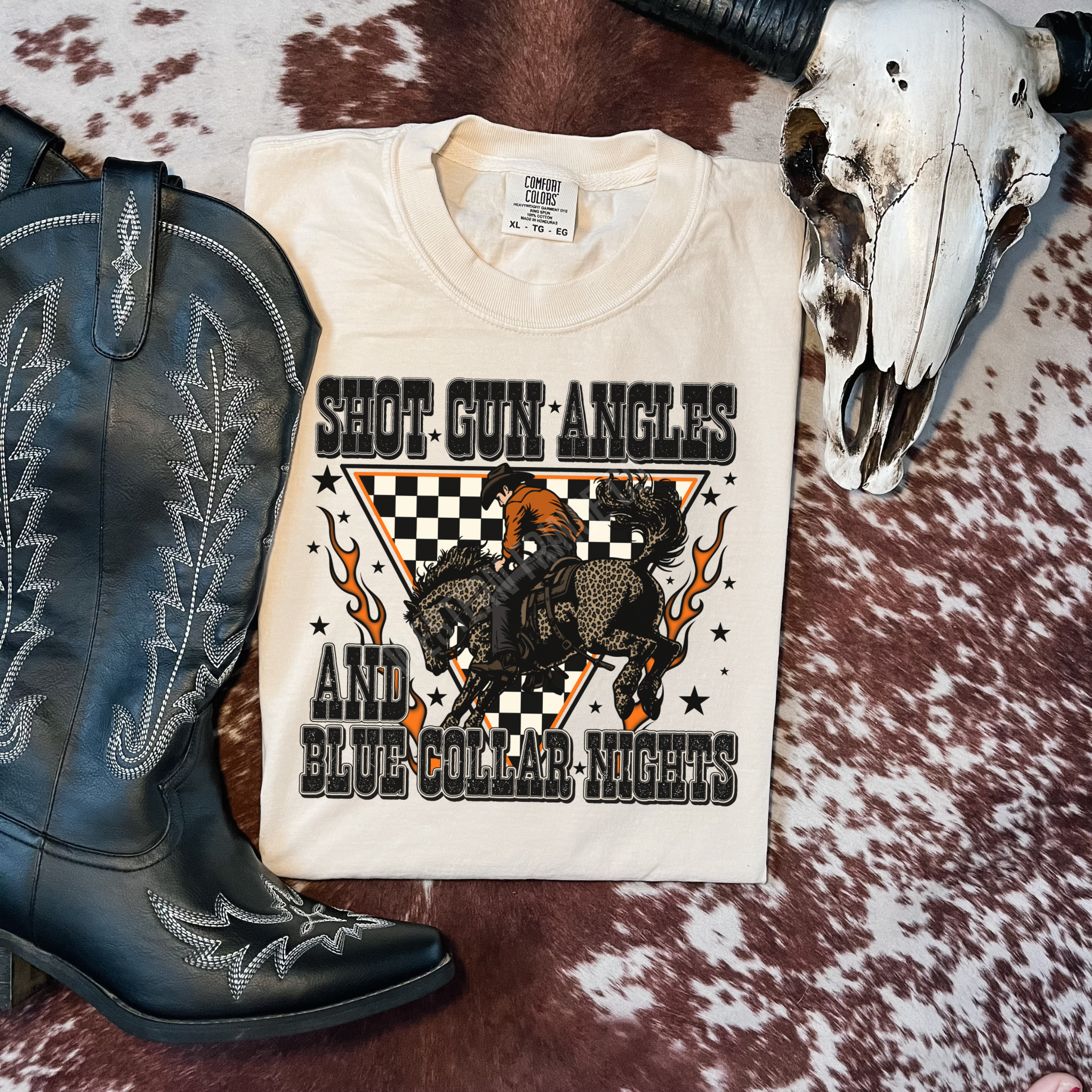 Shot Gun Angels & Blue Collar Nights Graphic T-Shirt | Crewneck