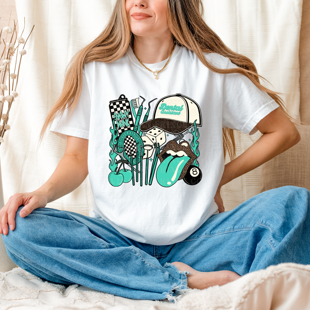 Dental Assistant T-Shirt Graphic | Crewneck | Turquoise Version