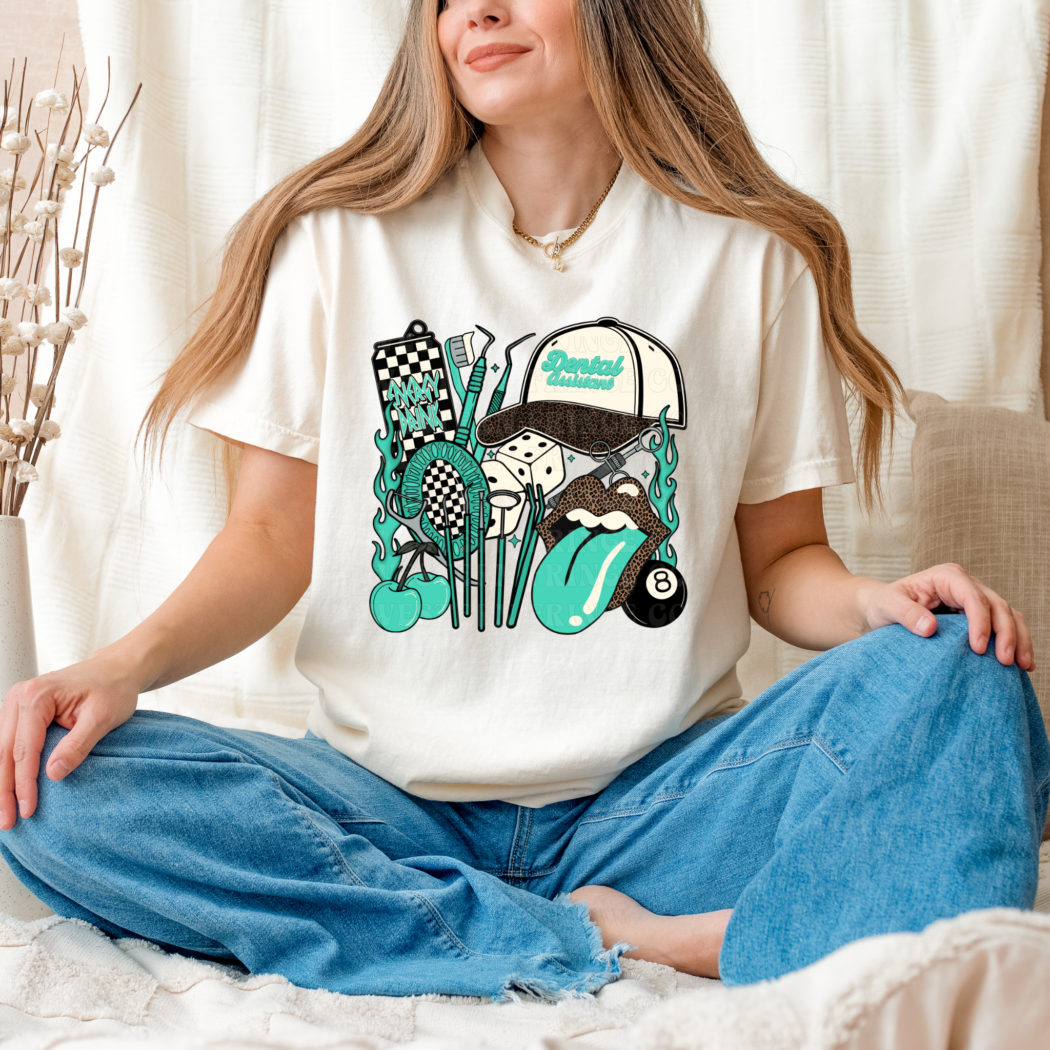 Dental Assistant T-Shirt Graphic | Crewneck | Turquoise Version