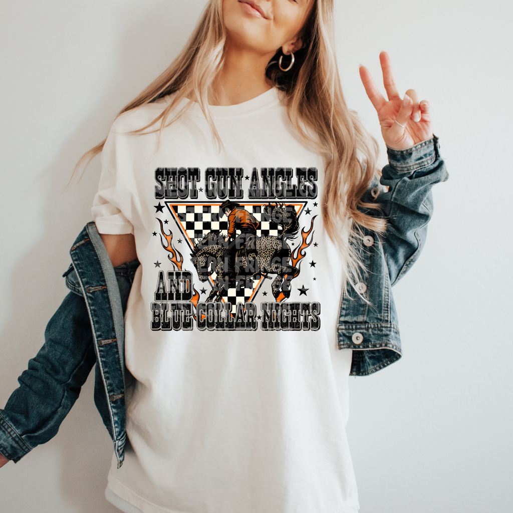 Shot Gun Angels & Blue Collar Nights Graphic T-Shirt | Crewneck