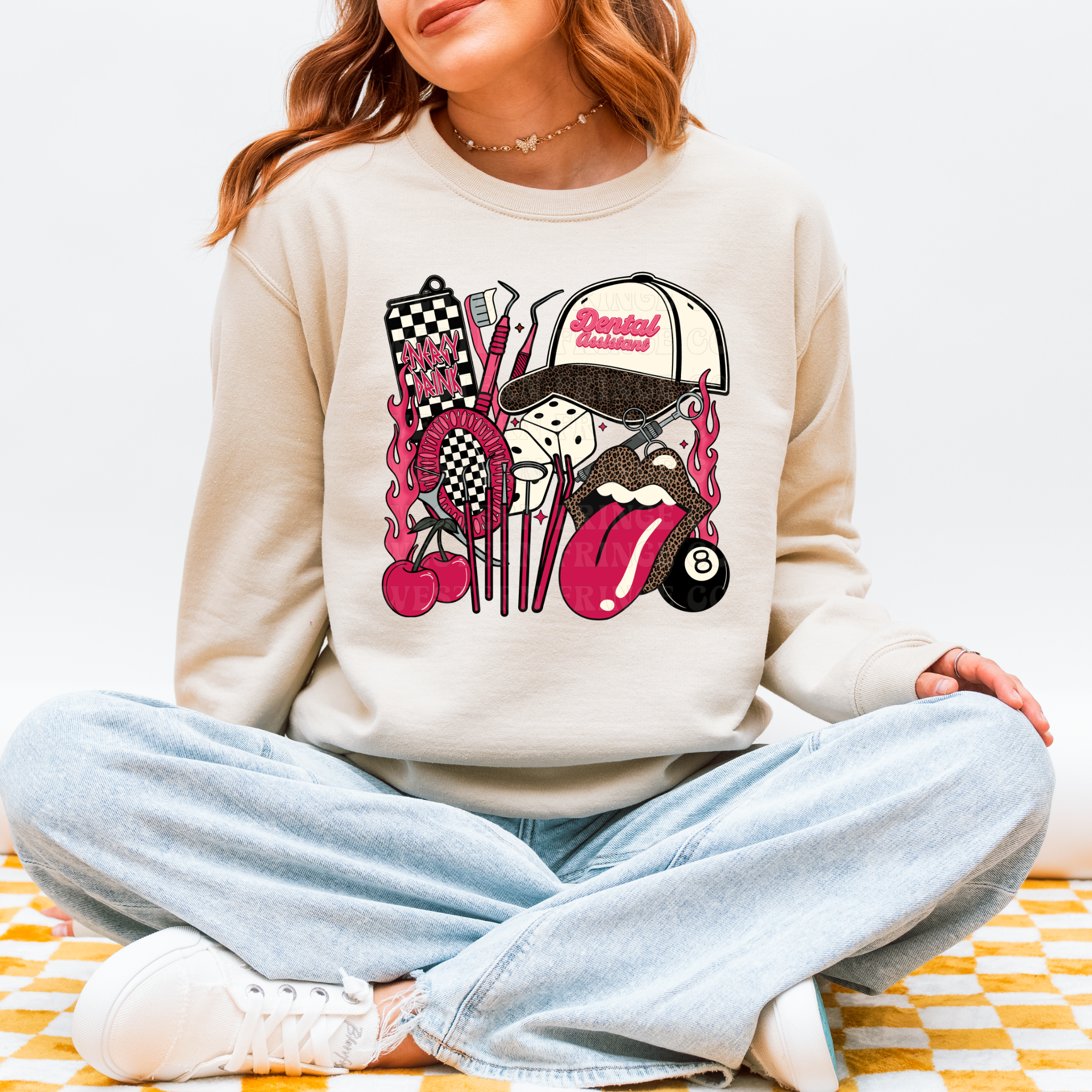 Dental Assistant T-Shirt Graphic | Crewneck | Pink Version