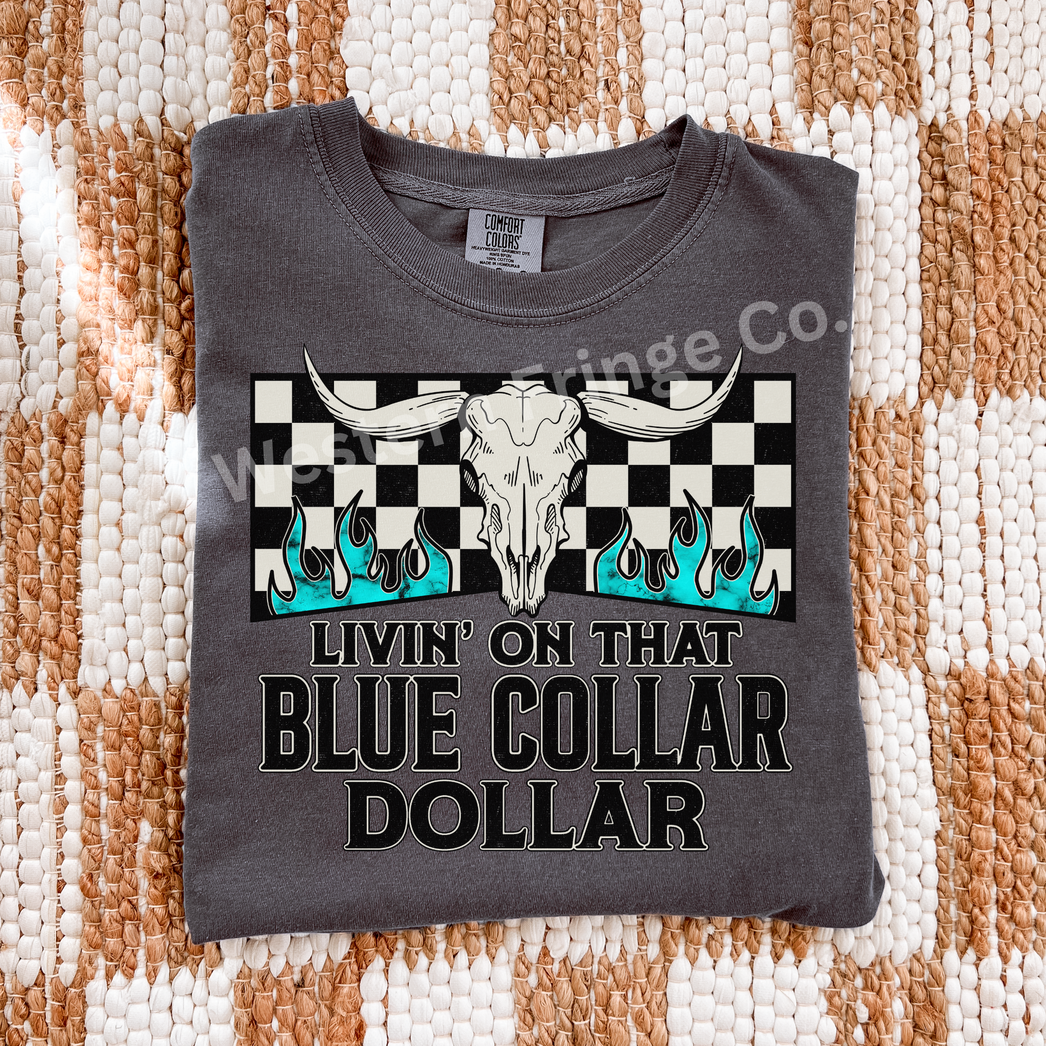 Livin’ On That Blue Collar Dollar Graphic T-Shirt | Crewneck