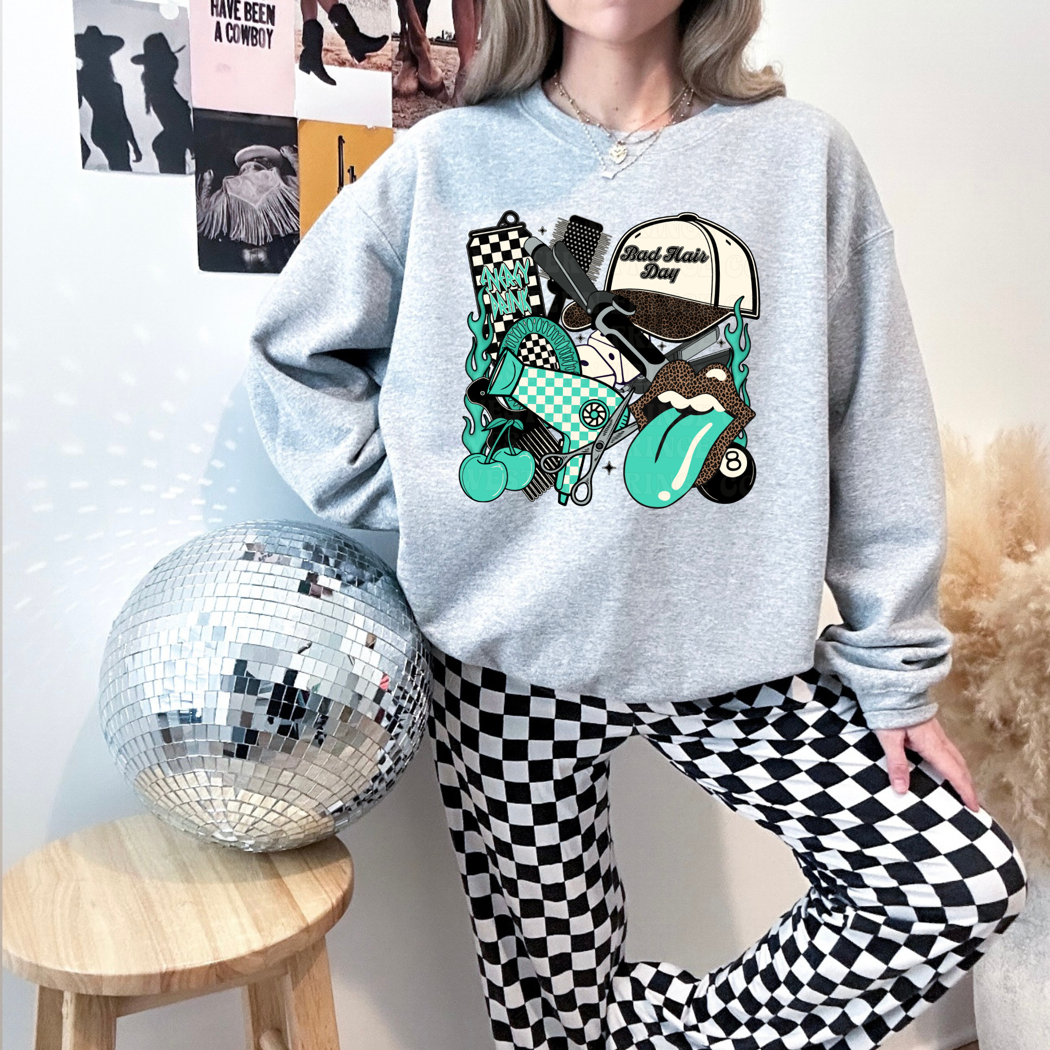 Turquoise Hairstylist Shirt Graphic T-Shirt | Crewneck