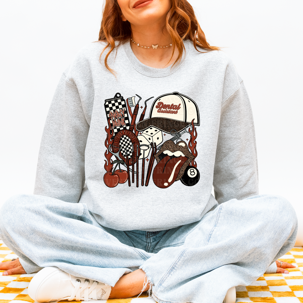 Dental Assistant T-Shirt Graphic | Crewneck | Rustic Orange Version