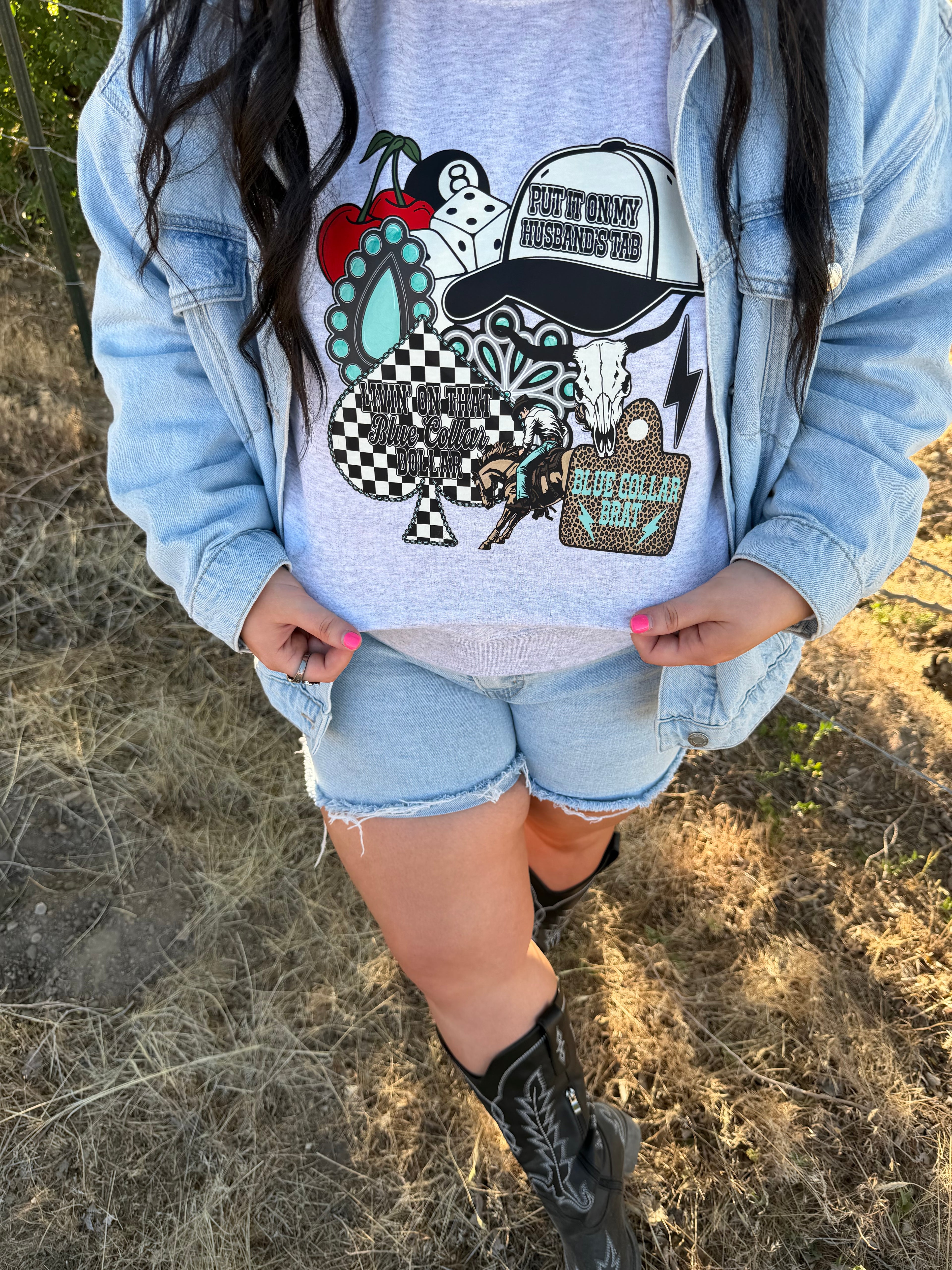 Blue Collar Collage Graphic T-Shirt | Crewneck