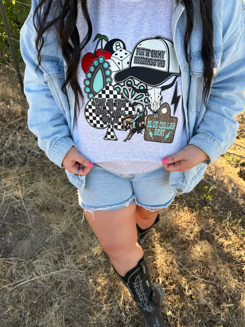 Blue Collar Collage Graphic T-Shirt | Crewneck