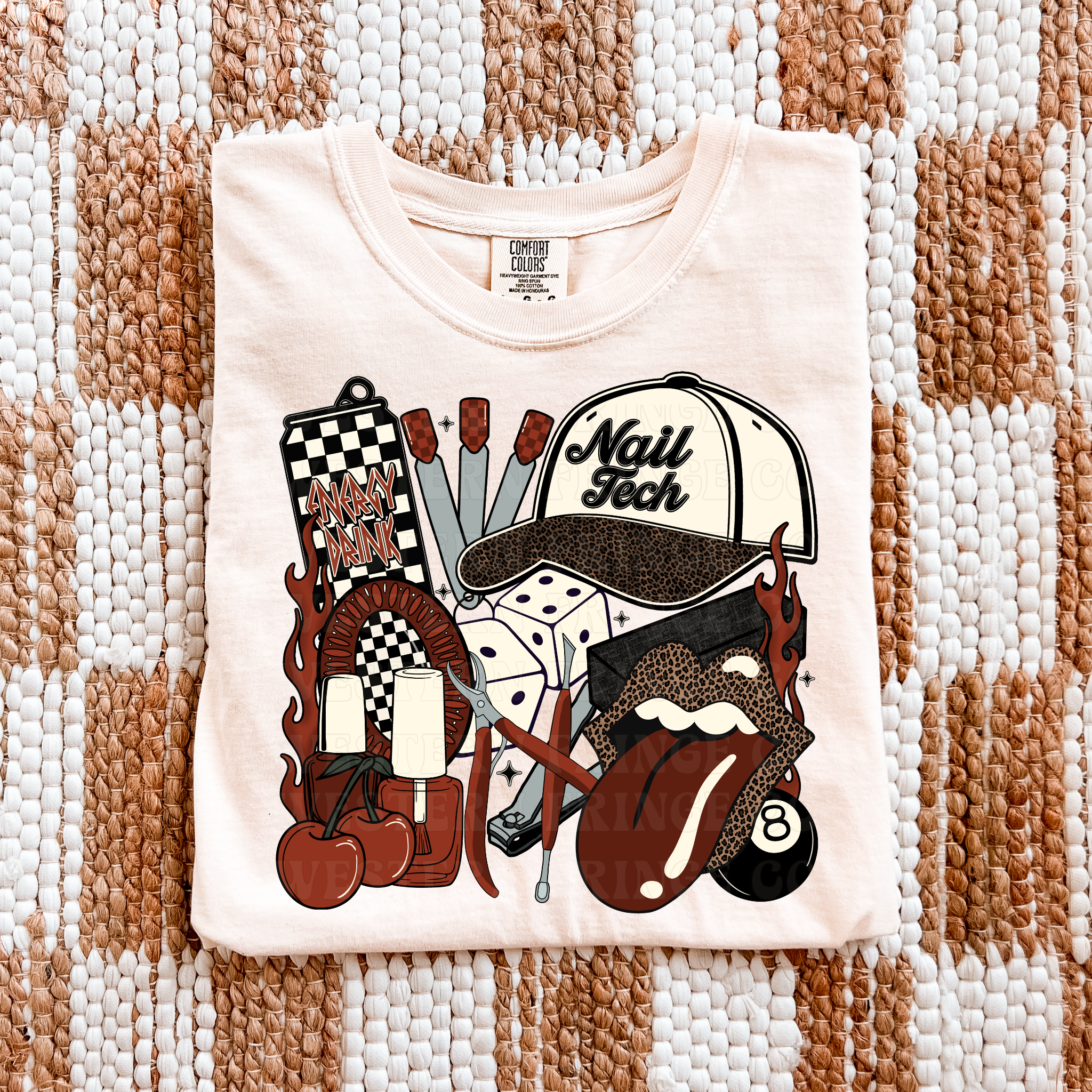 Nail Tech T-Shirt Graphic | Crewneck | Burnt Orange Version