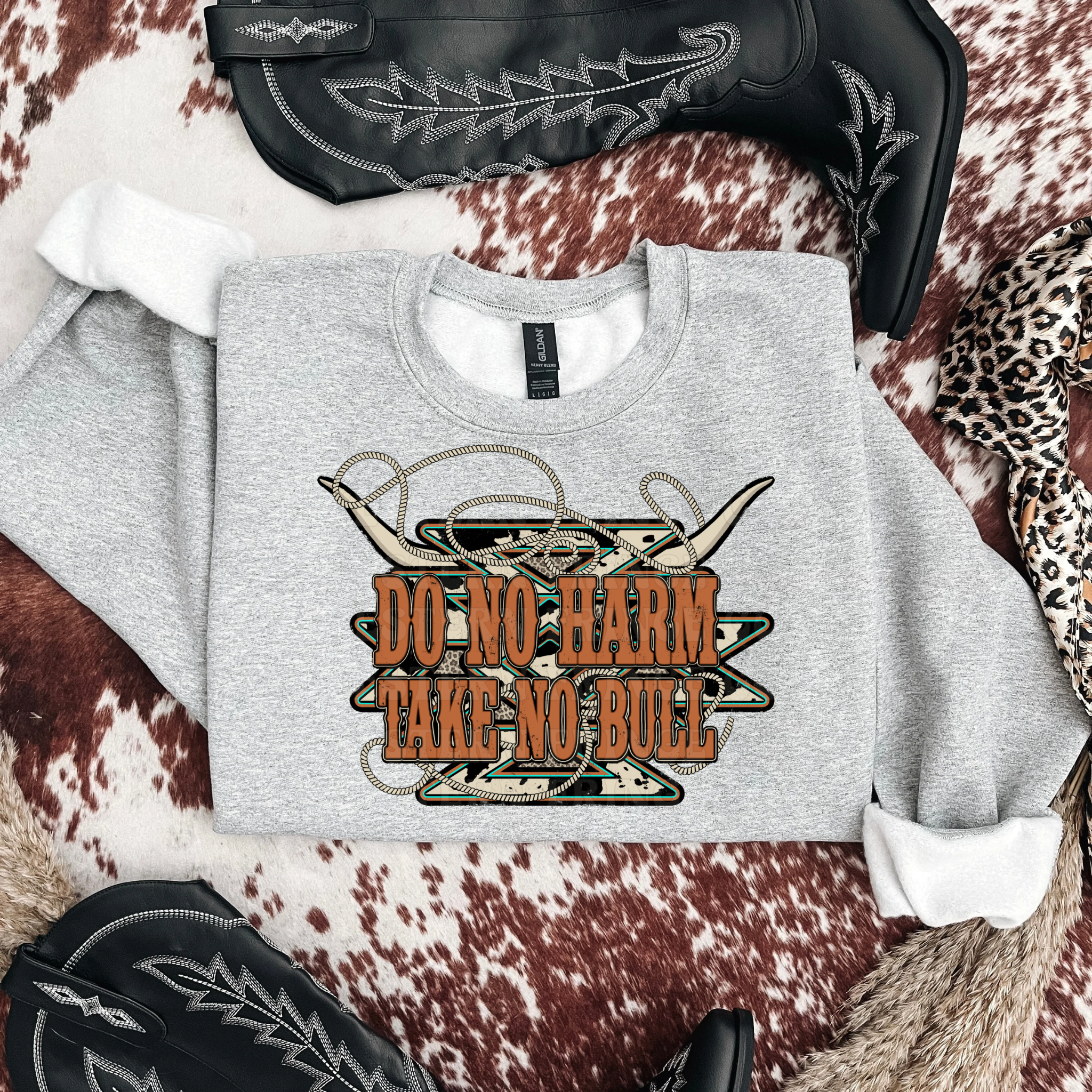 Do No Harm Take No Bull Graphic T-Shirt | Crewneck
