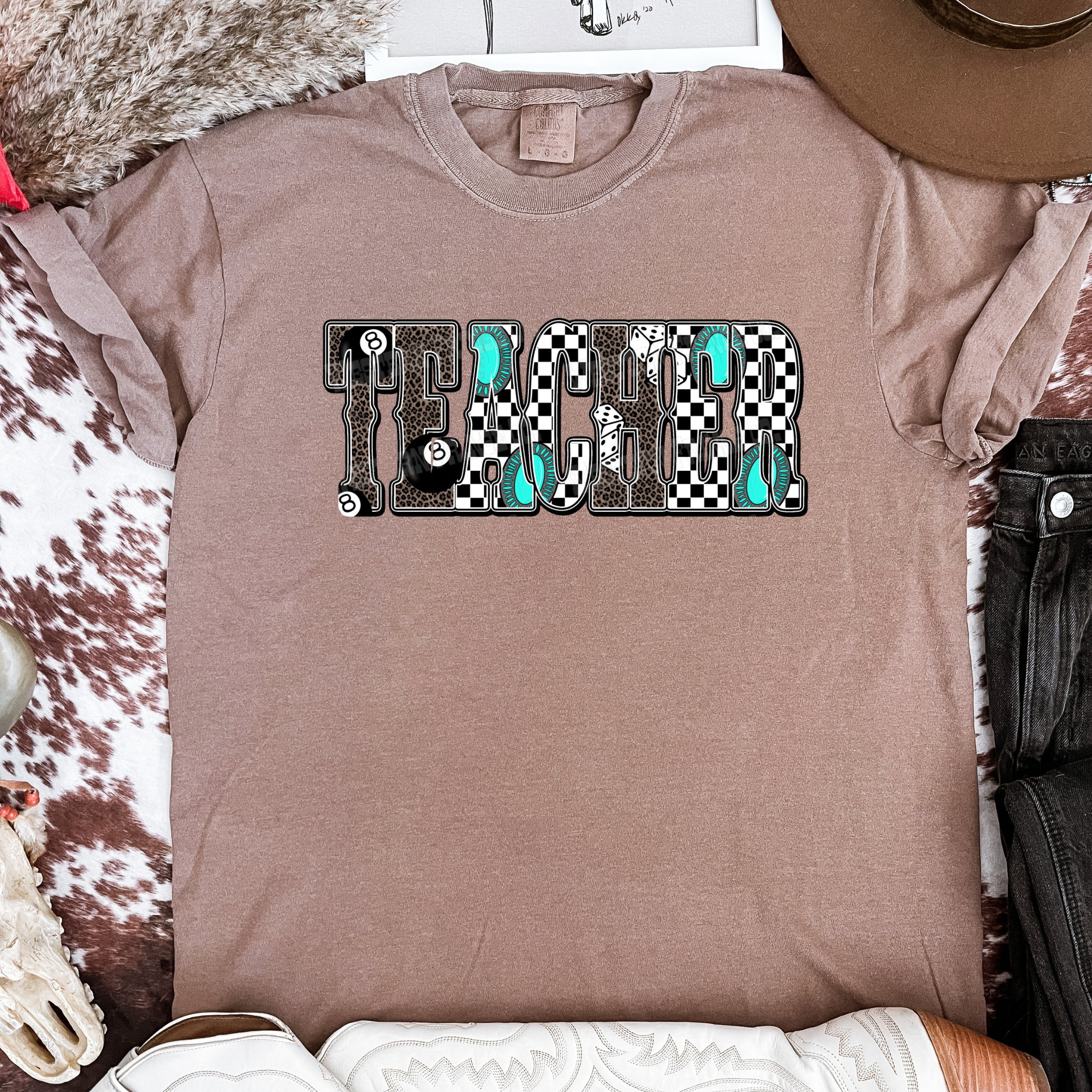 Western Teacher Graphic T-Shirt | Crewneck