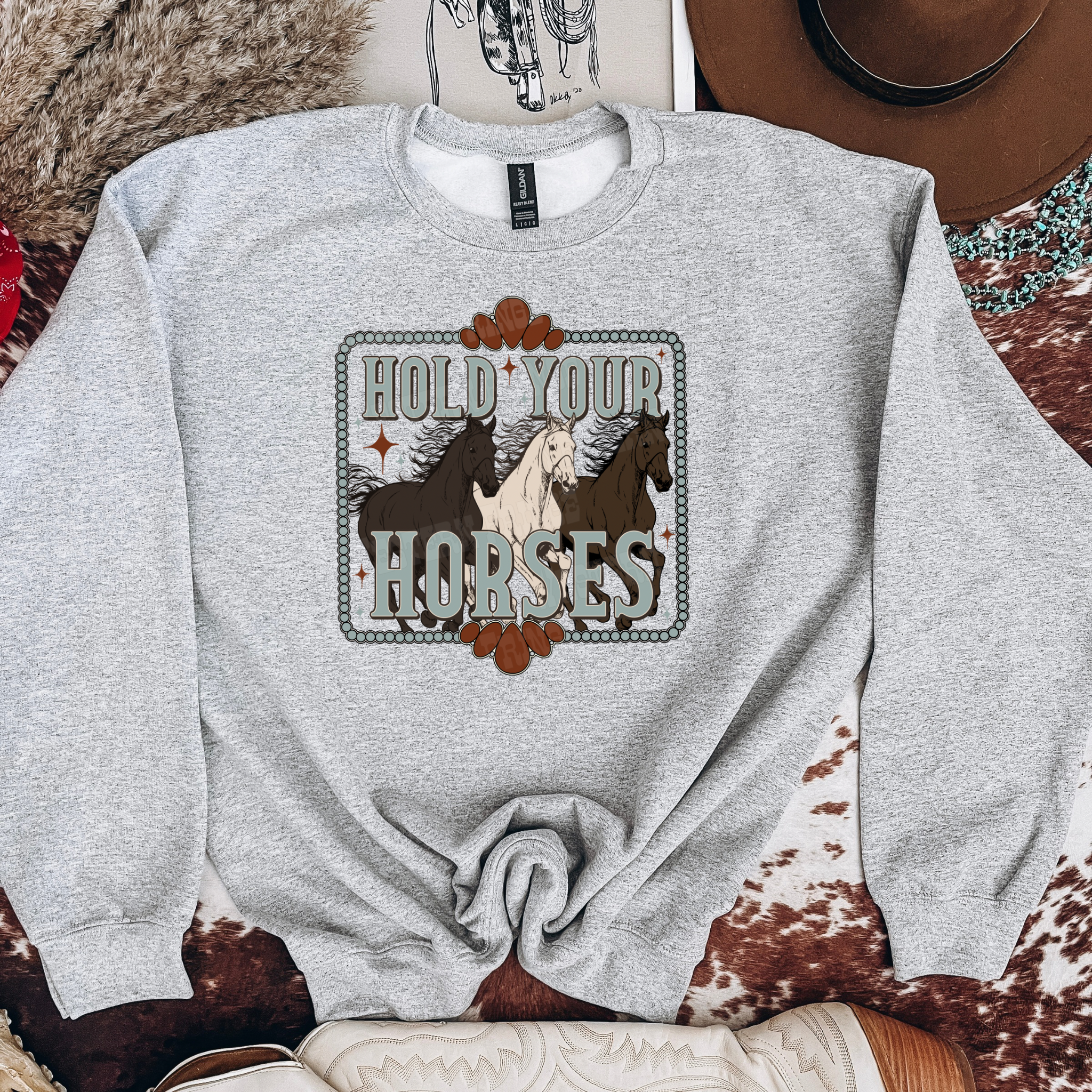 Hold Your Horses Graphic T-Shirt | Crewneck