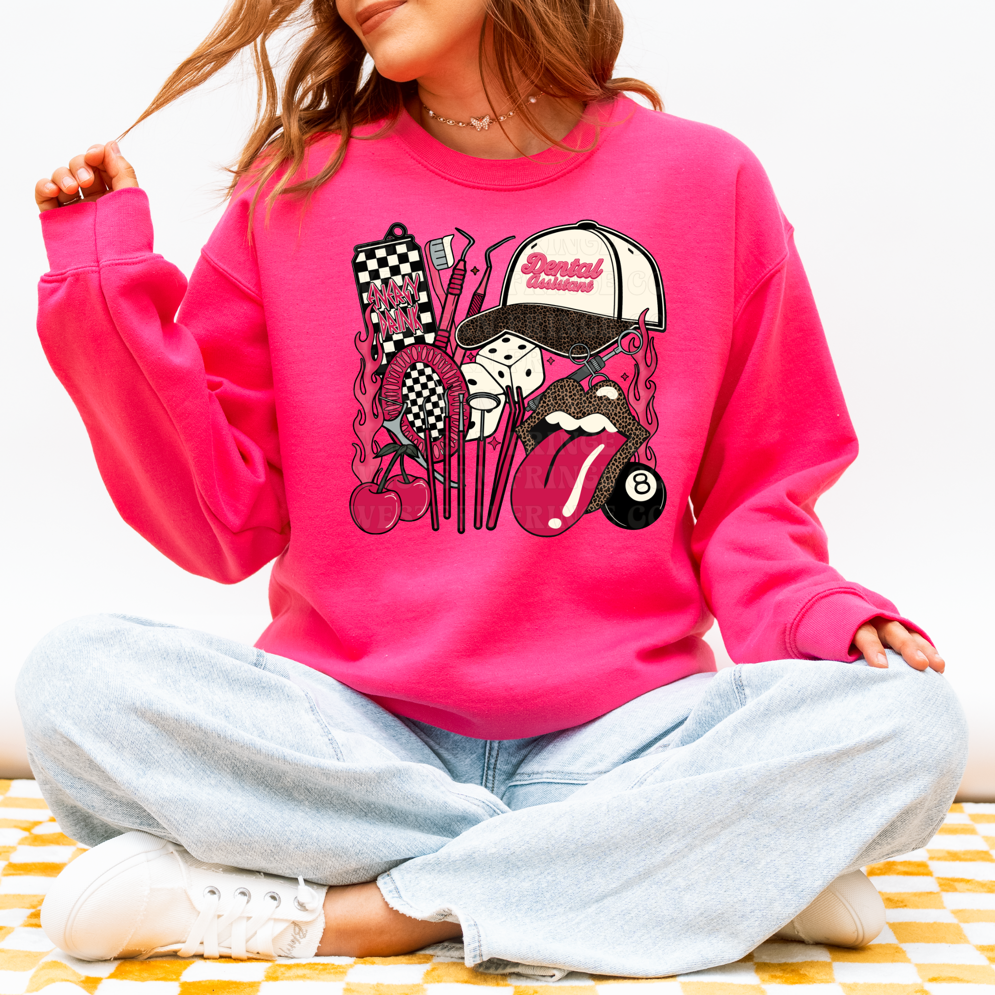 Dental Assistant T-Shirt Graphic | Crewneck | Pink Version