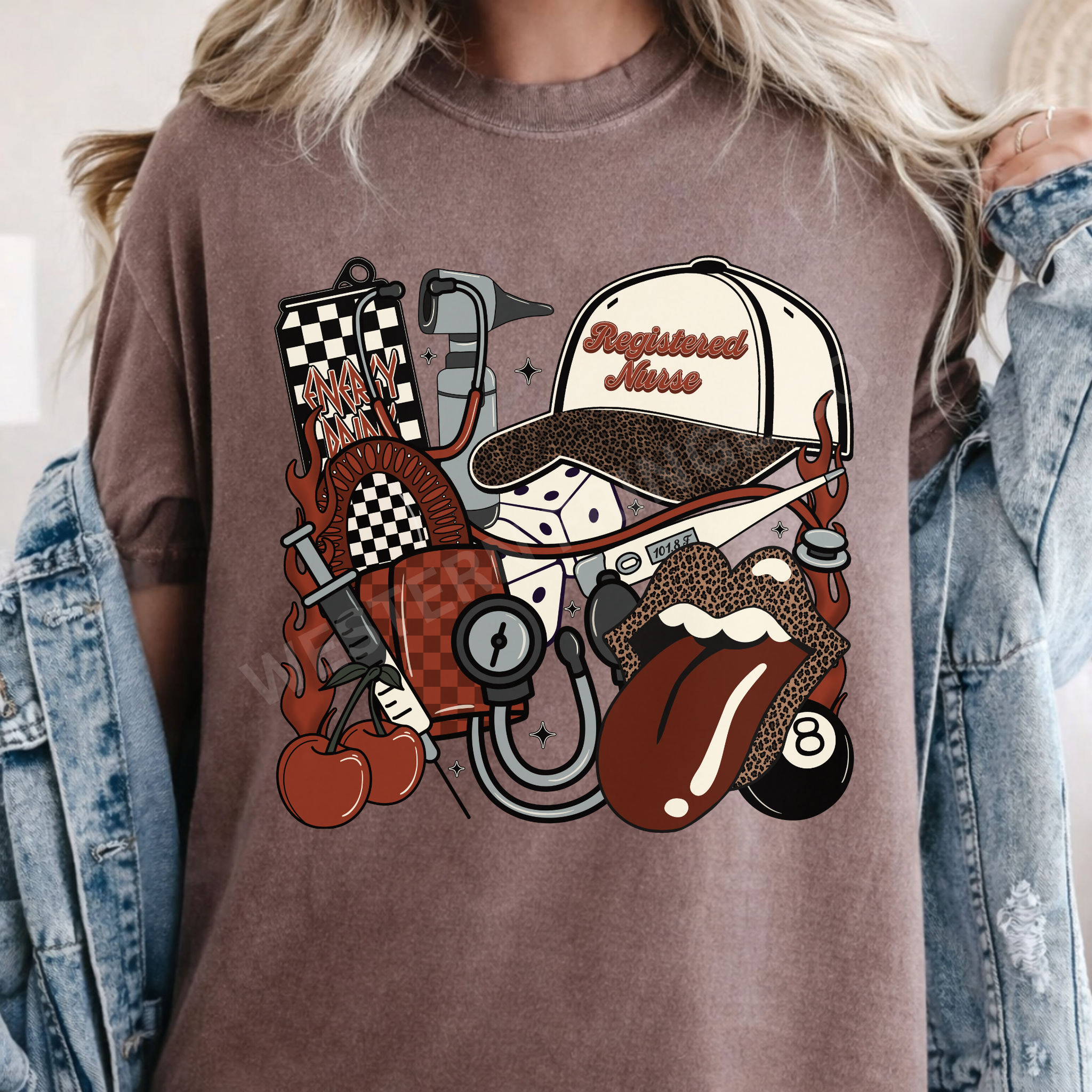 Registered Nurse T-Shirt Graphic | Registered Nurse Crewneck | Rustic Orange Version