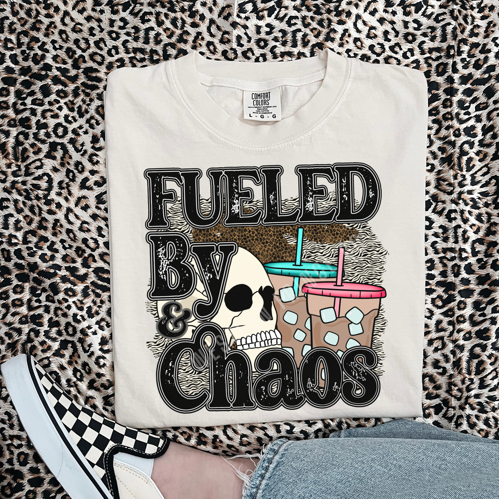 Fueled By Iced Coffee & Chaos T-Shirt Graphic | Crewneck |