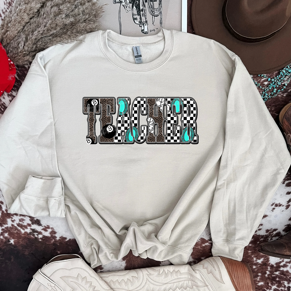 Western Teacher Graphic T-Shirt | Crewneck