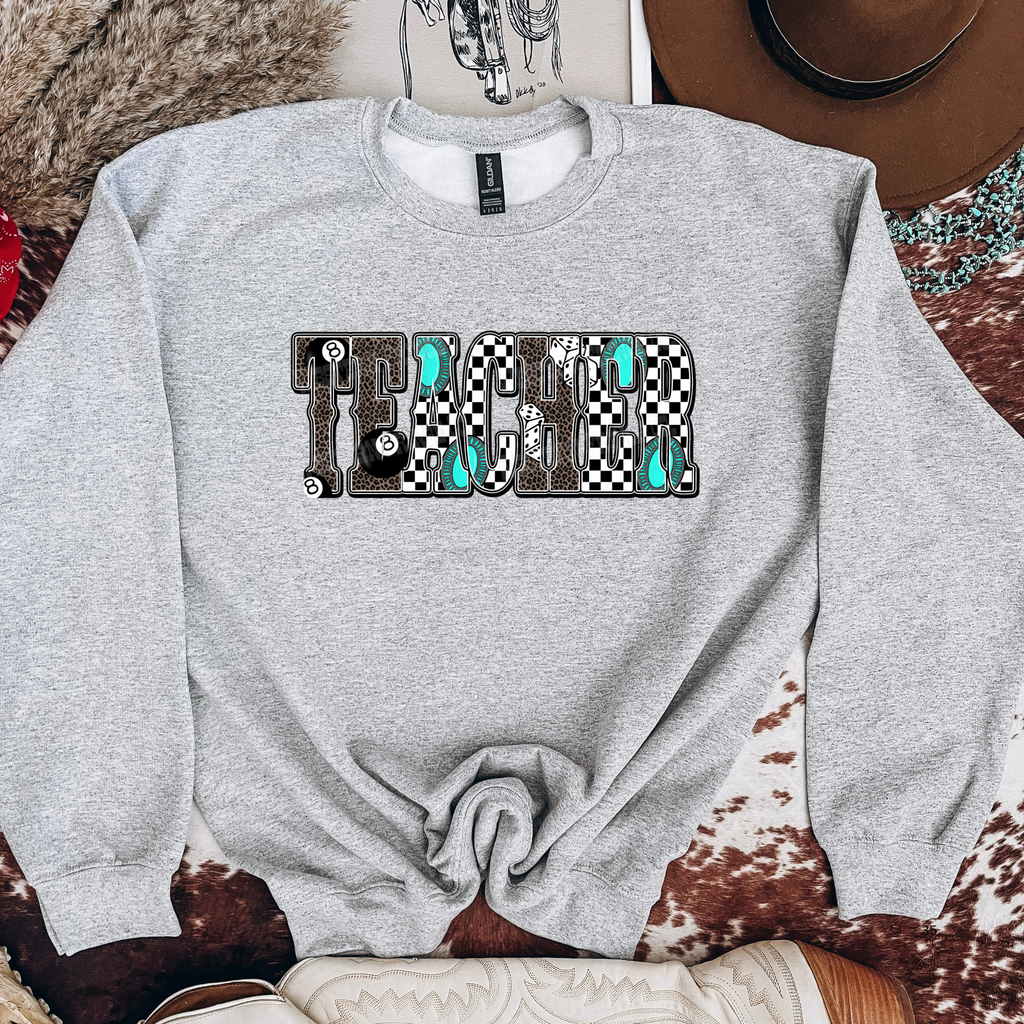 Western Teacher Graphic T-Shirt | Crewneck