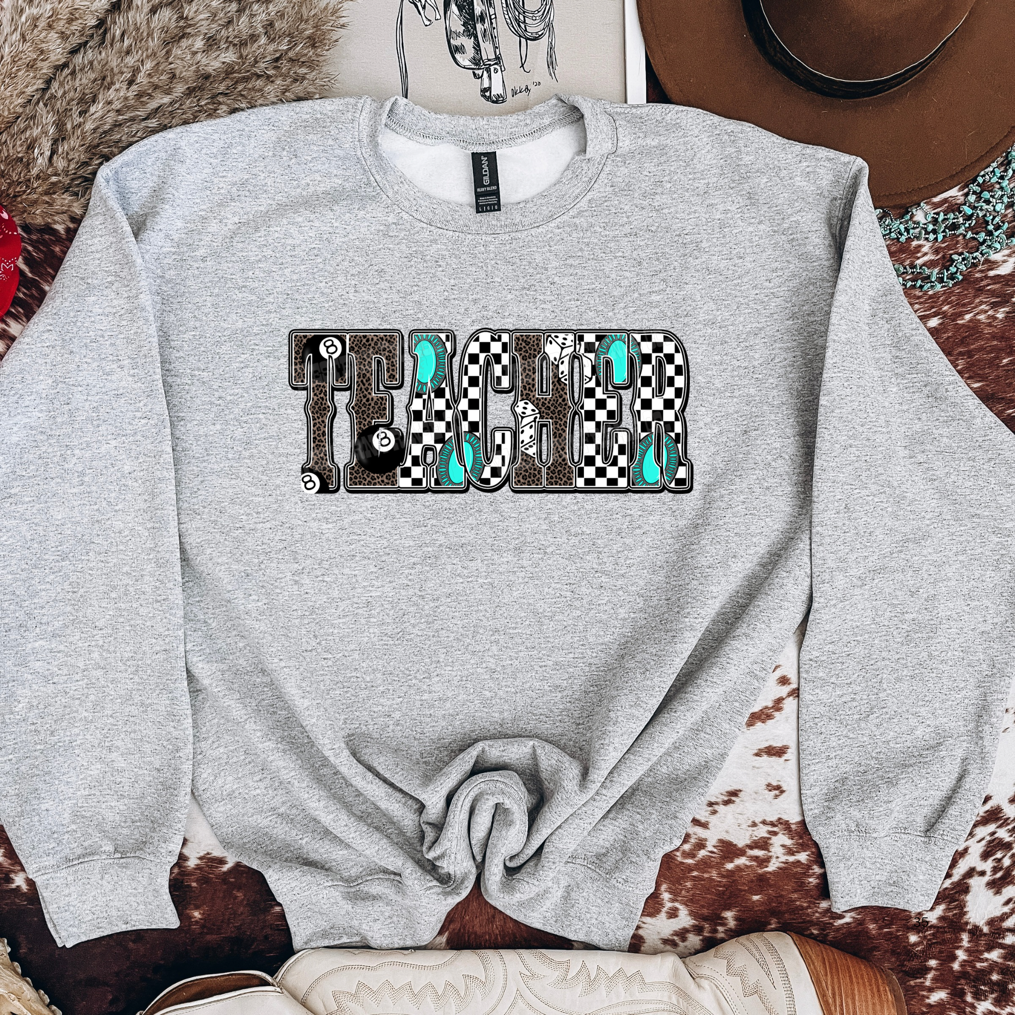 Western Teacher Graphic T-Shirt | Crewneck
