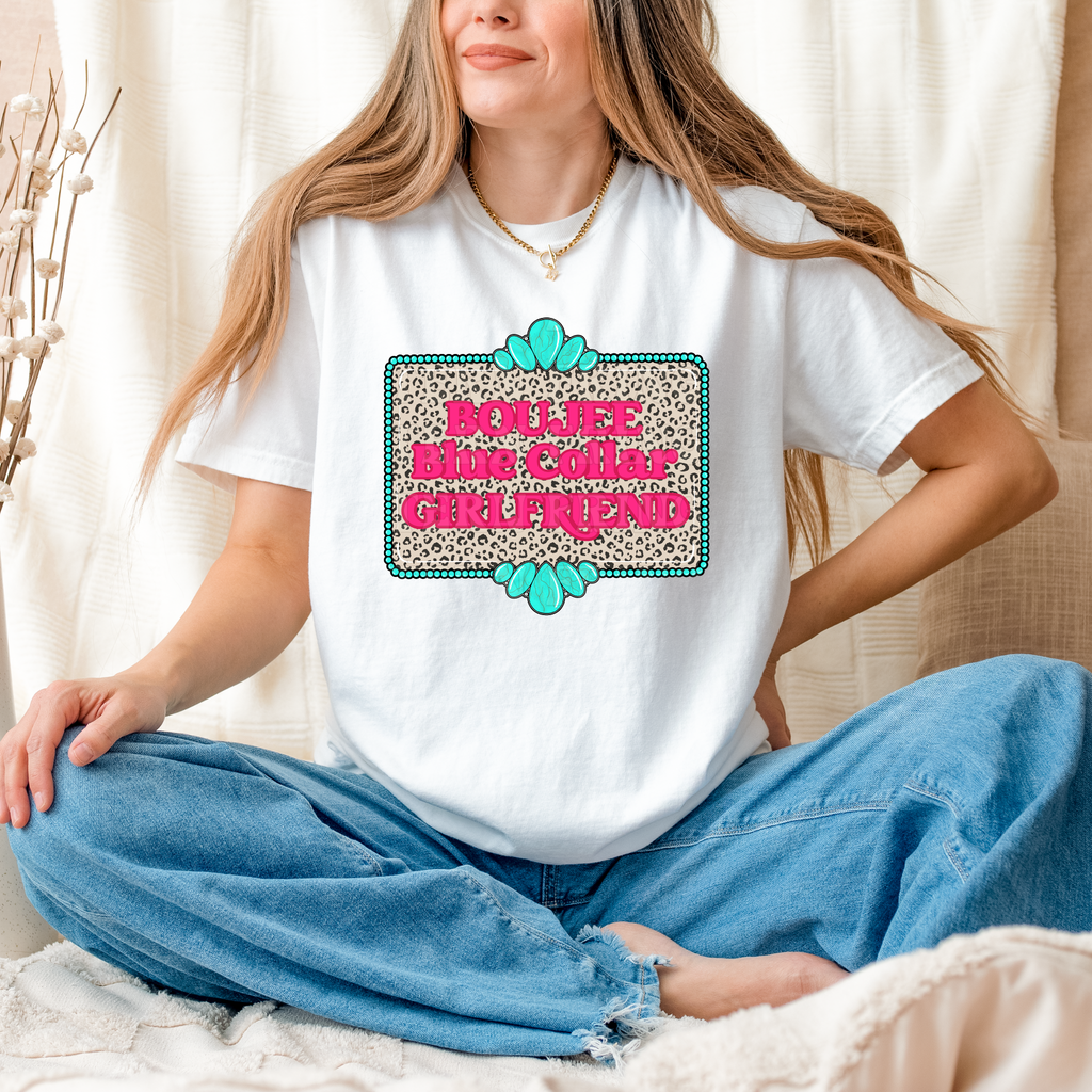 Boujee Blue Collar Girlfriend Graphic T-Shirt | Crewneck