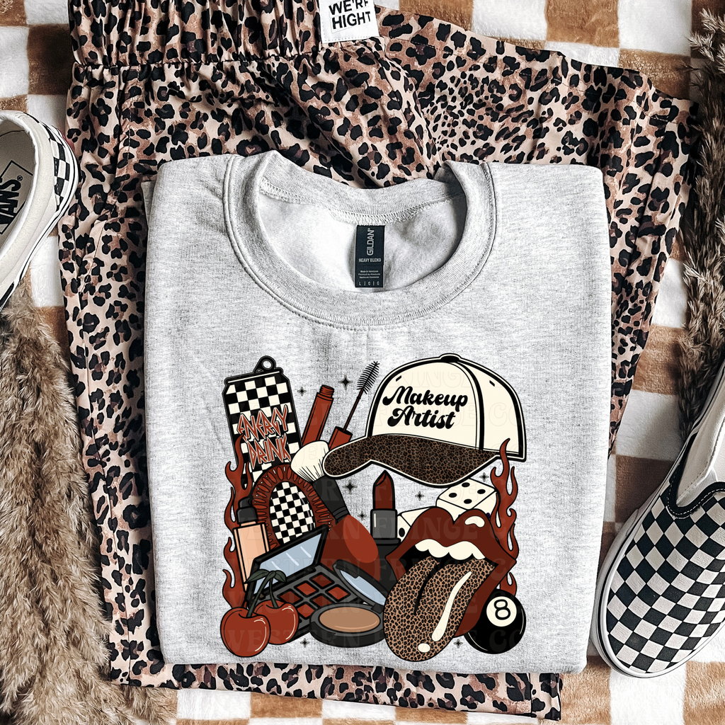 Makeup Artist T-Shirt Graphic | Crewneck | Burnt Orange Version