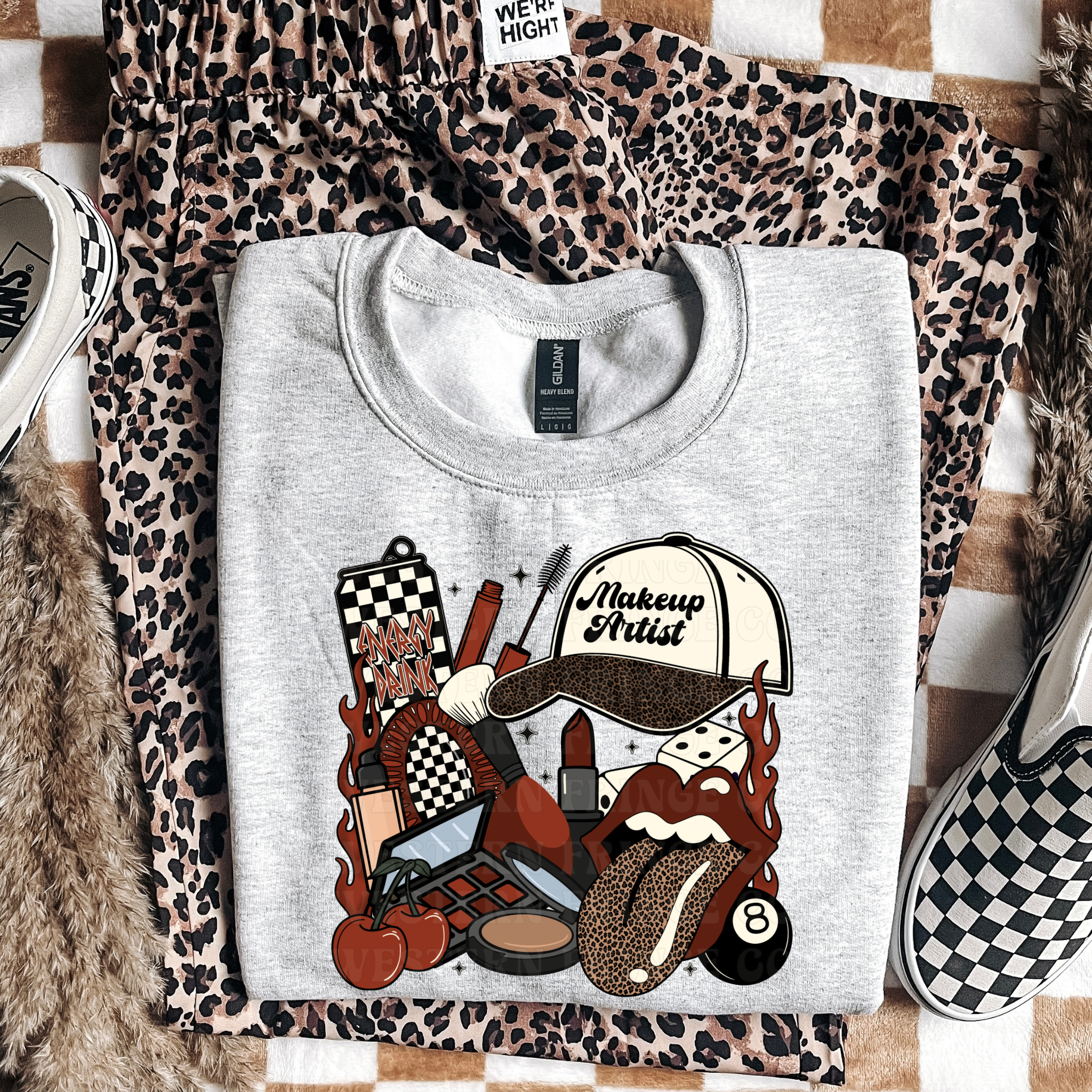 Makeup Artist T-Shirt Graphic | Crewneck | Burnt Orange Version