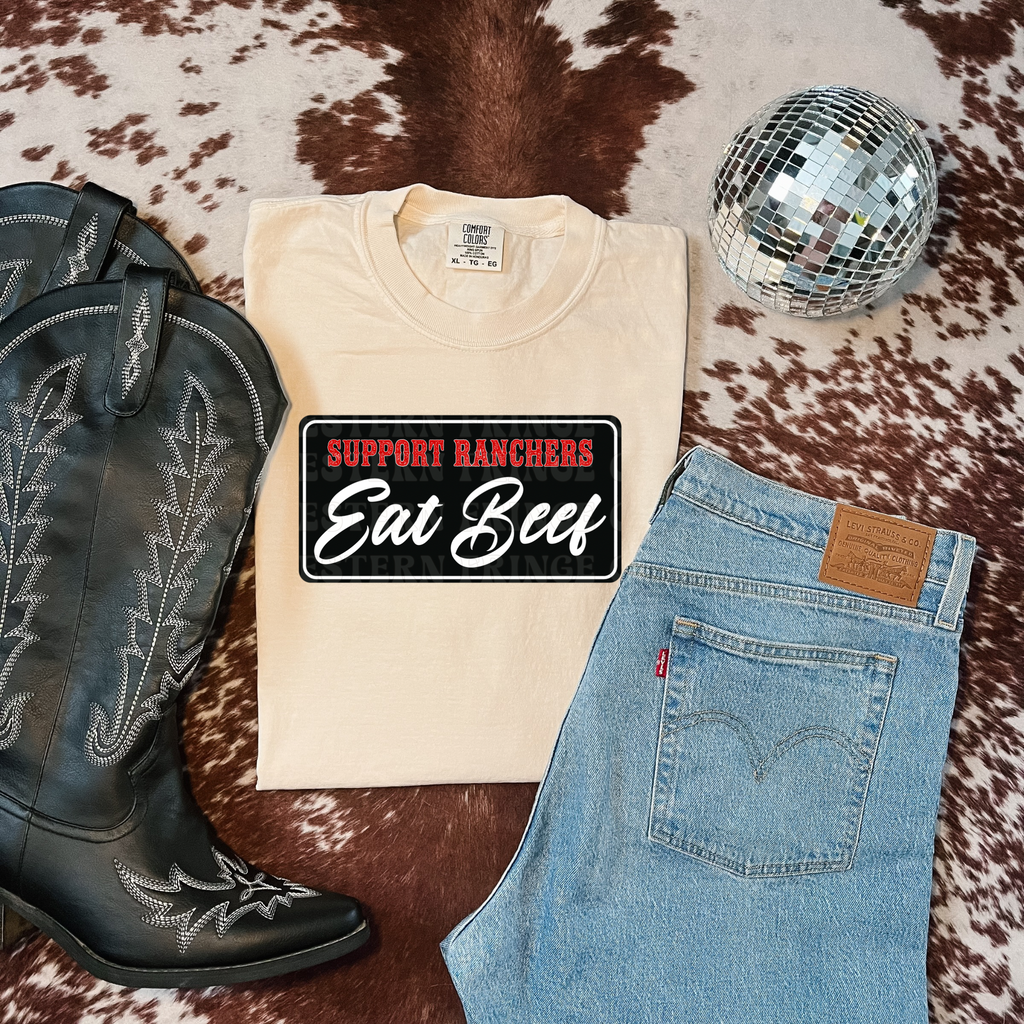 Support Ranchers Eat Beef T-Shirt Graphic | Crewneck