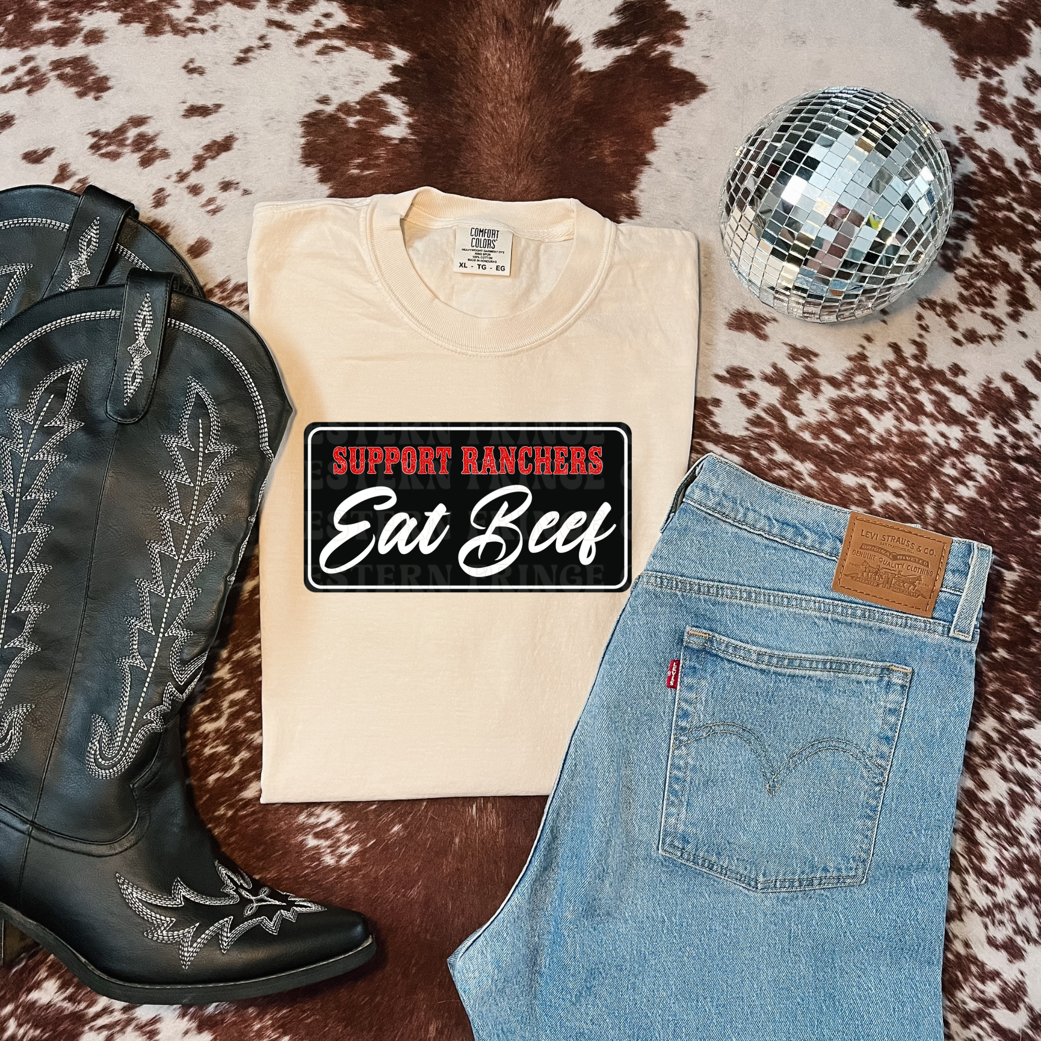 Support Ranchers Eat Beef T-Shirt Graphic | Crewneck