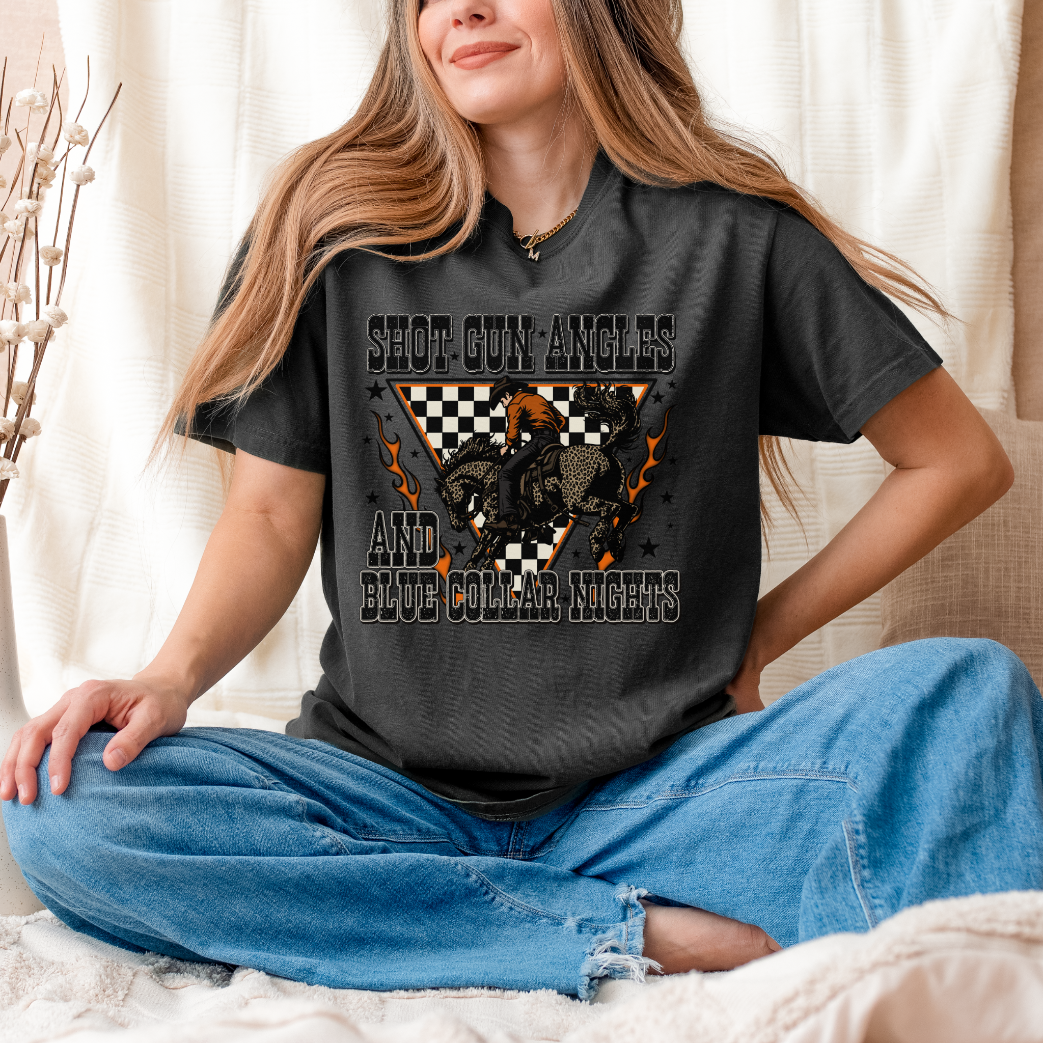 Shot Gun Angels & Blue Collar Nights Graphic T-Shirt | Crewneck