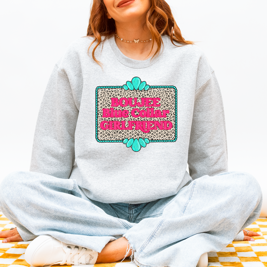Boujee Blue Collar Girlfriend Graphic T-Shirt | Crewneck