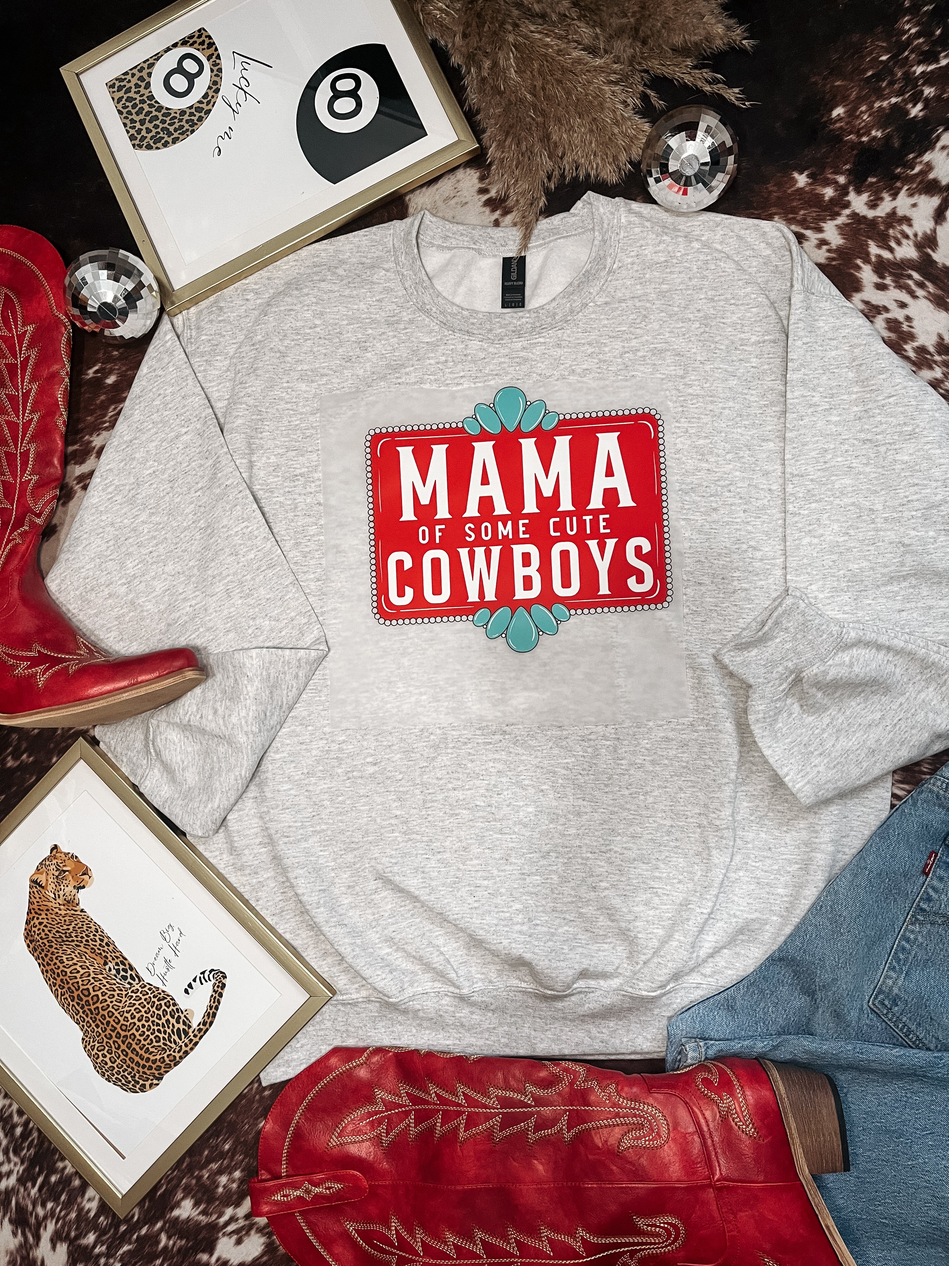 Mama Of Some Cute Cowboys T-Shirt Graphic | Crewneck