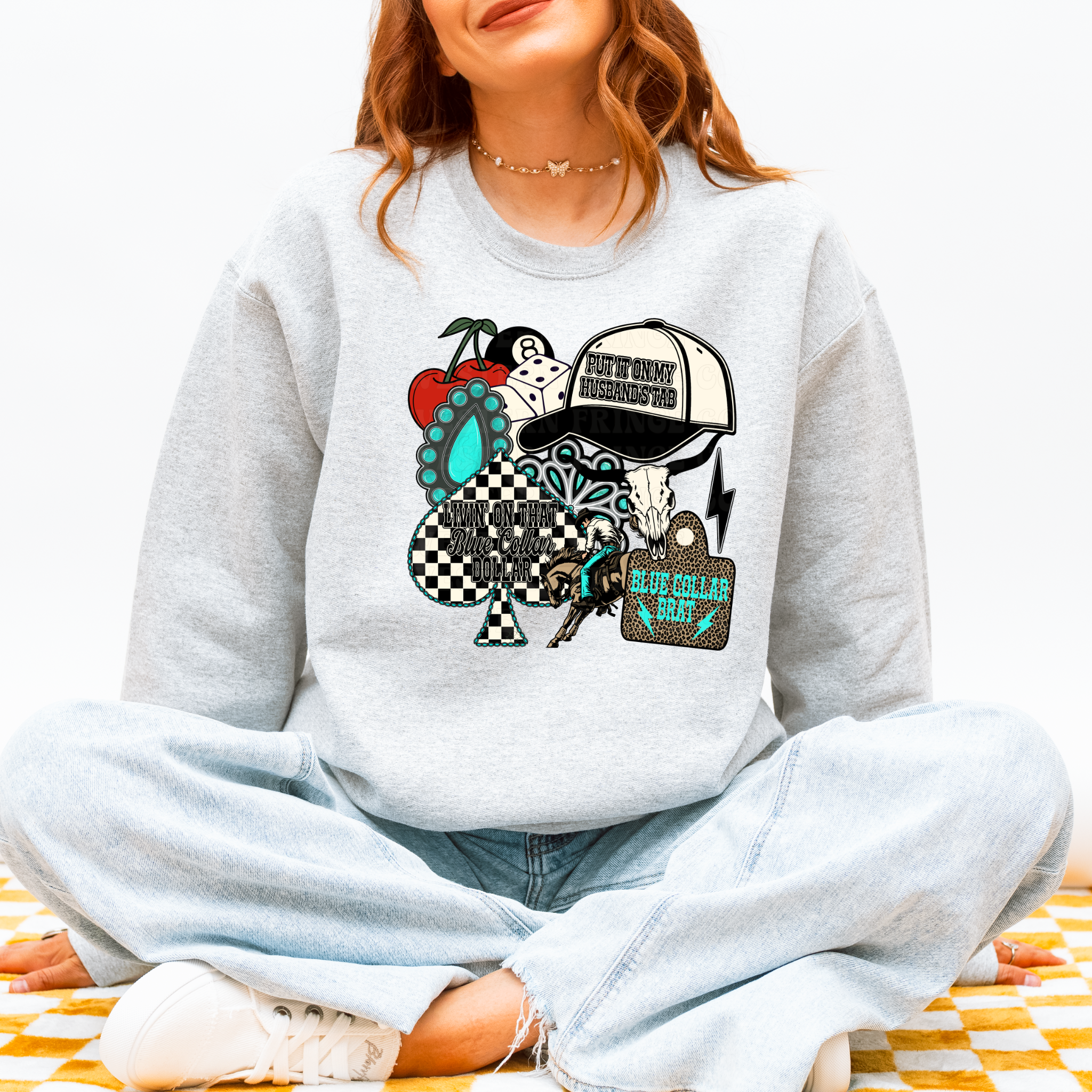 Blue Collar Collage Graphic T-Shirt | Crewneck