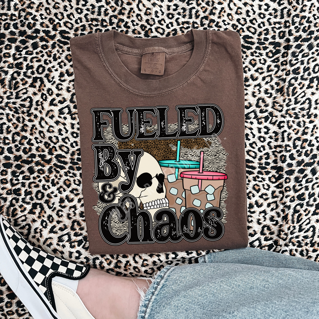 Fueled By Iced Coffee & Chaos T-Shirt Graphic | Crewneck |