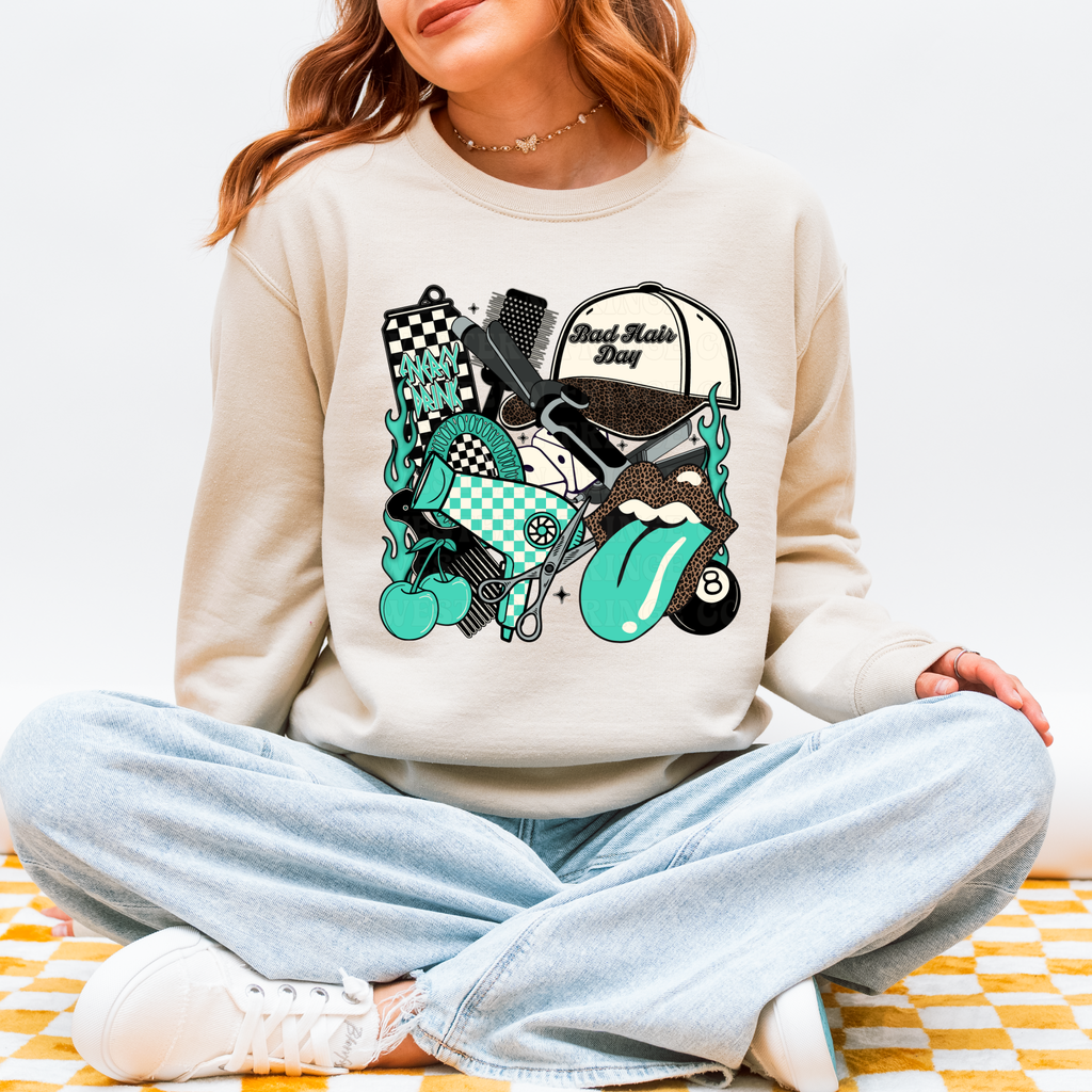 Turquoise Hairstylist Shirt Graphic T-Shirt | Crewneck