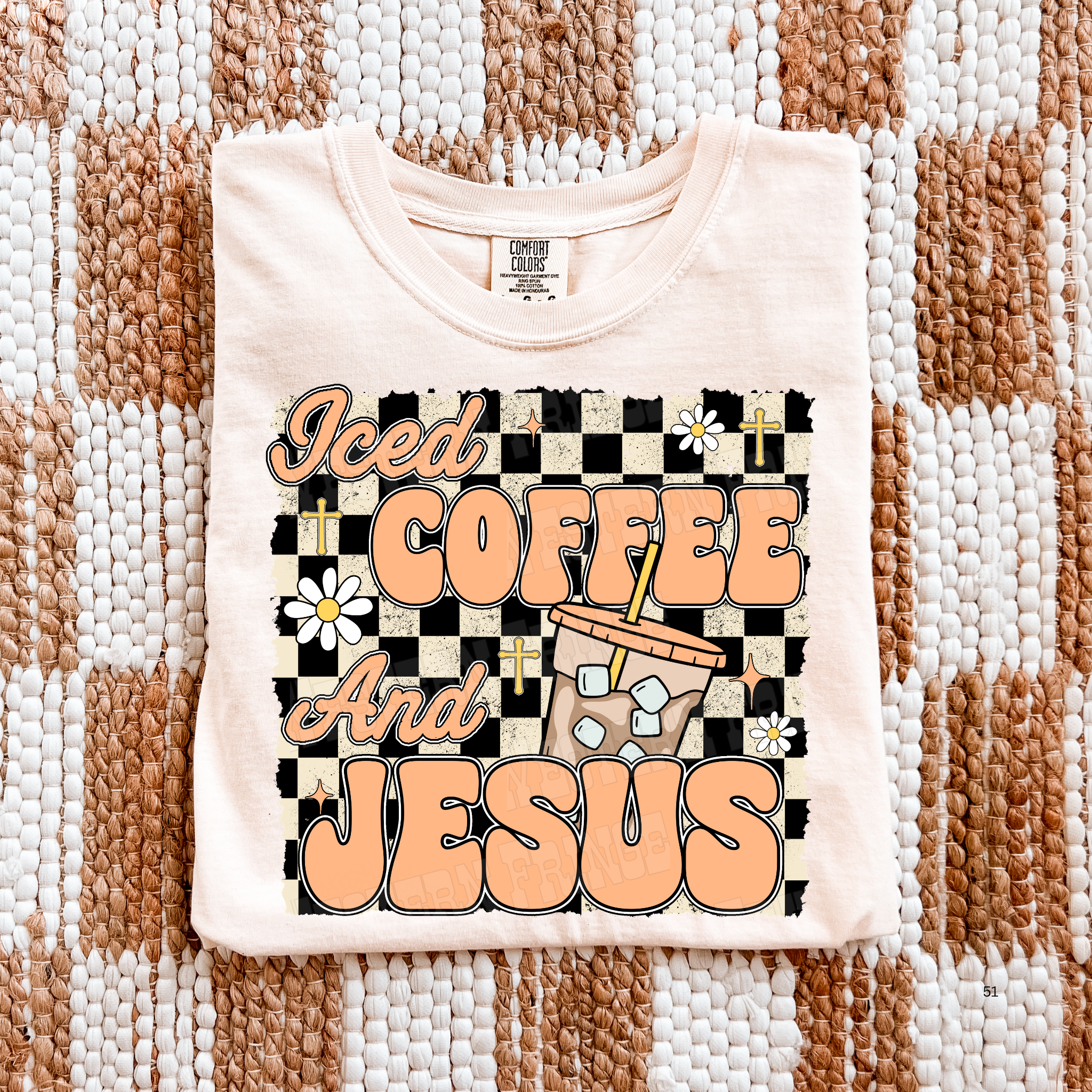 Iced Coffee And Jesus Graphic T-Shirt | Crewneck