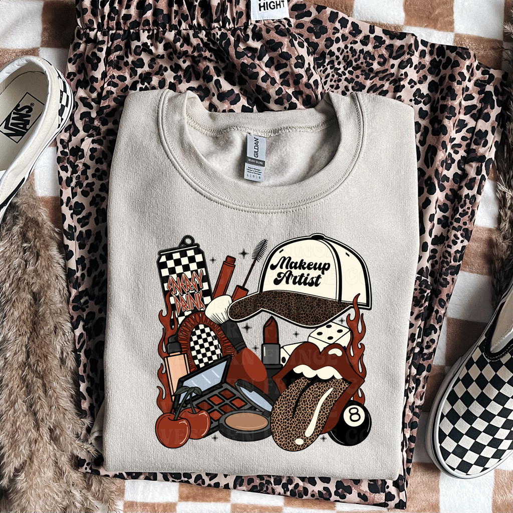 Makeup Artist T-Shirt Graphic | Crewneck | Burnt Orange Version
