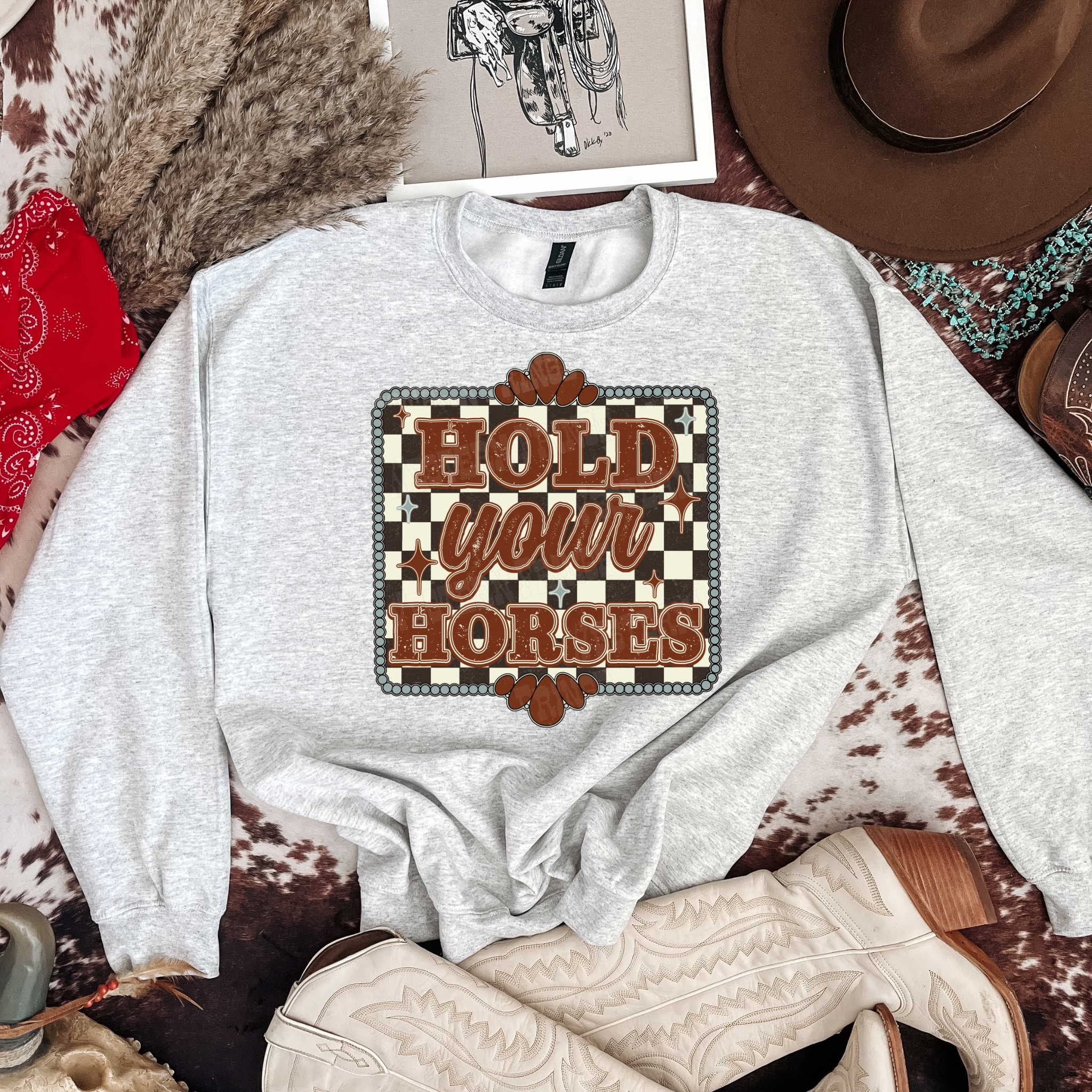 Hold Your Horses Graphic T-Shirt  | Crewneck