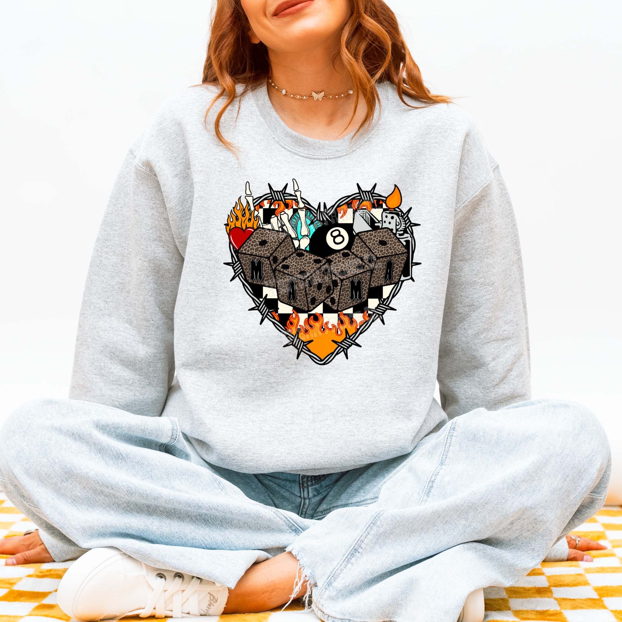 Western Alternative Barbed Wire Mama Graphic T-Shirt | Crewneck