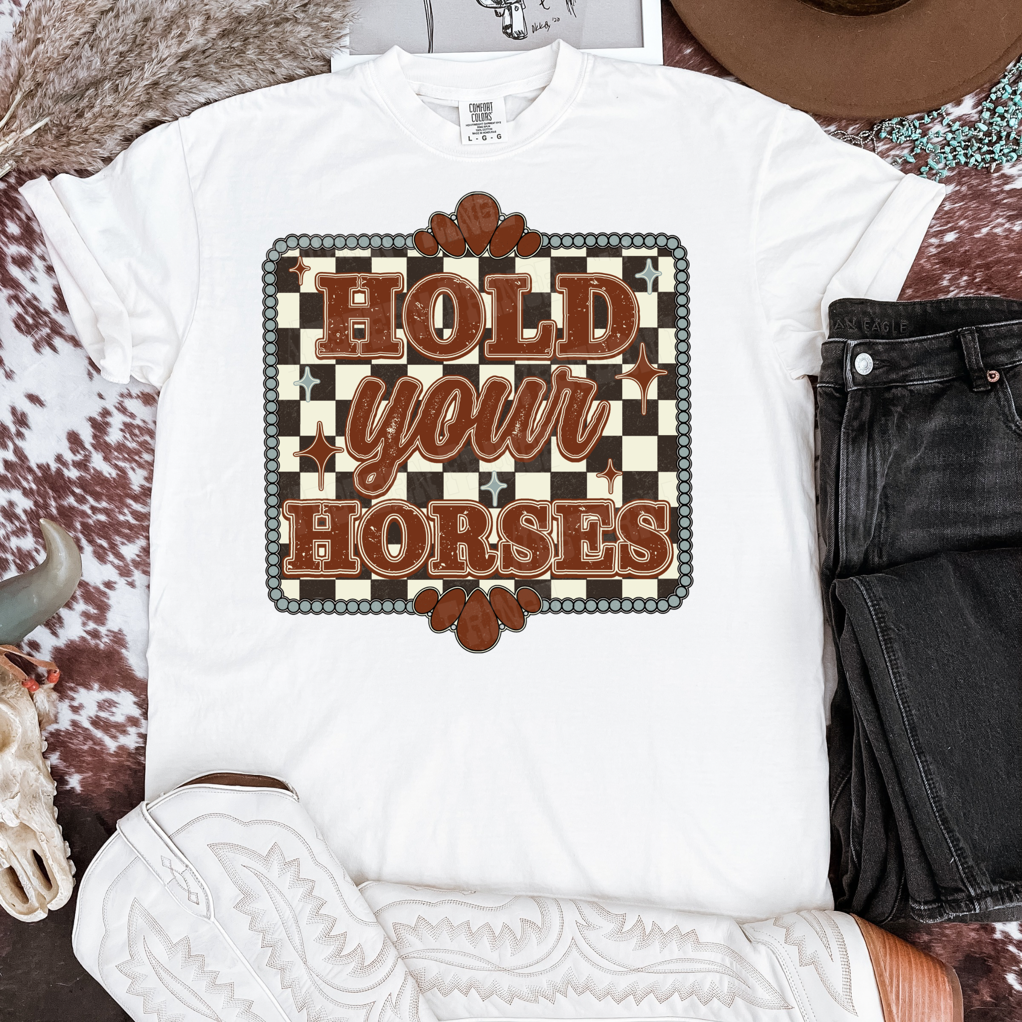 Hold Your Horses Graphic T-Shirt  | Crewneck