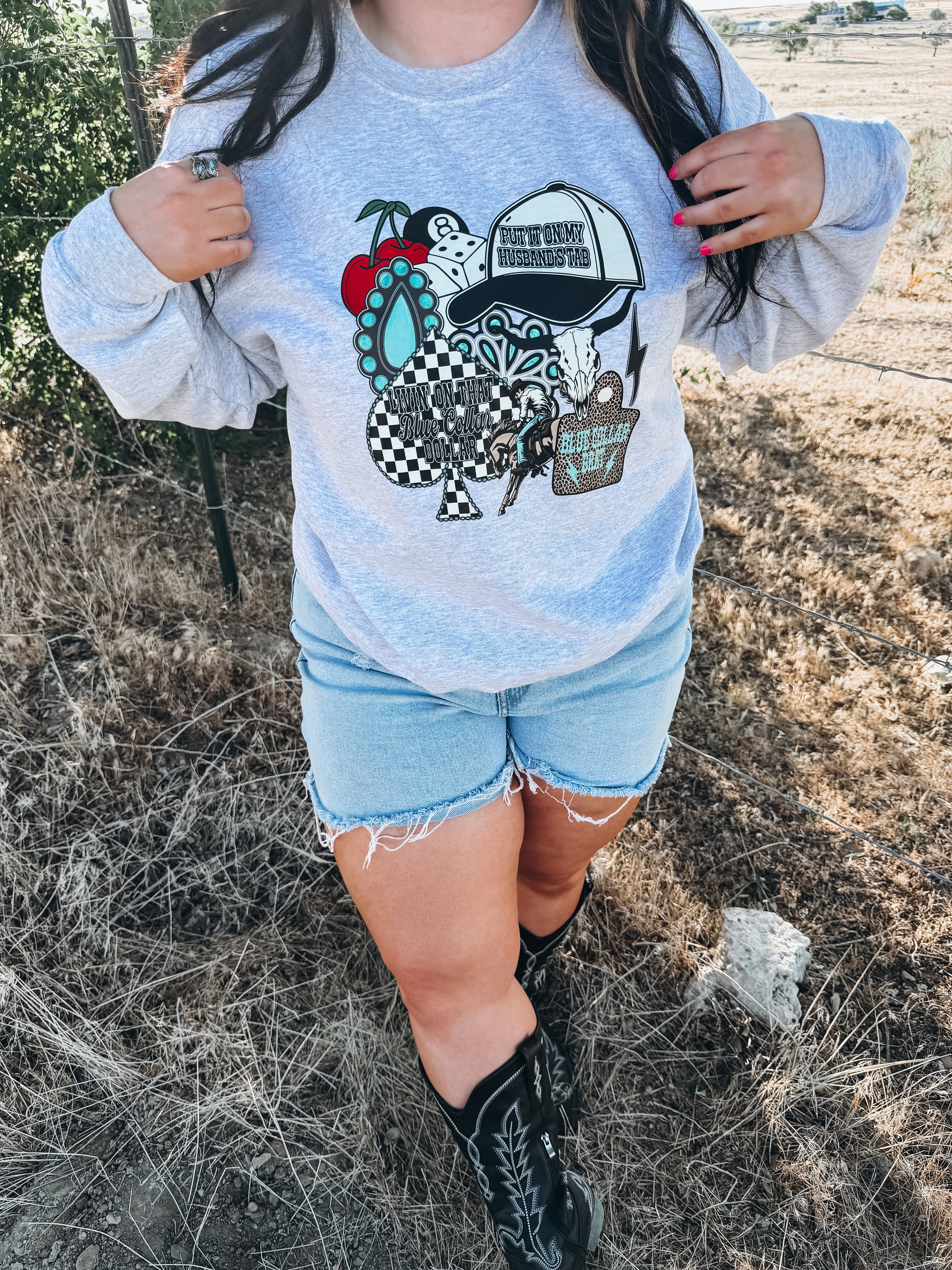 Blue Collar Collage Graphic T-Shirt | Crewneck