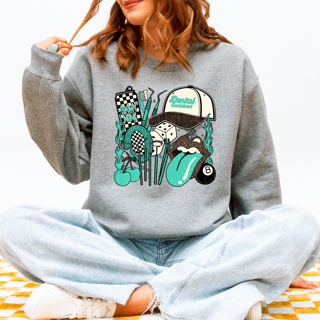 Dental Assistant T-Shirt Graphic | Crewneck | Turquoise Version
