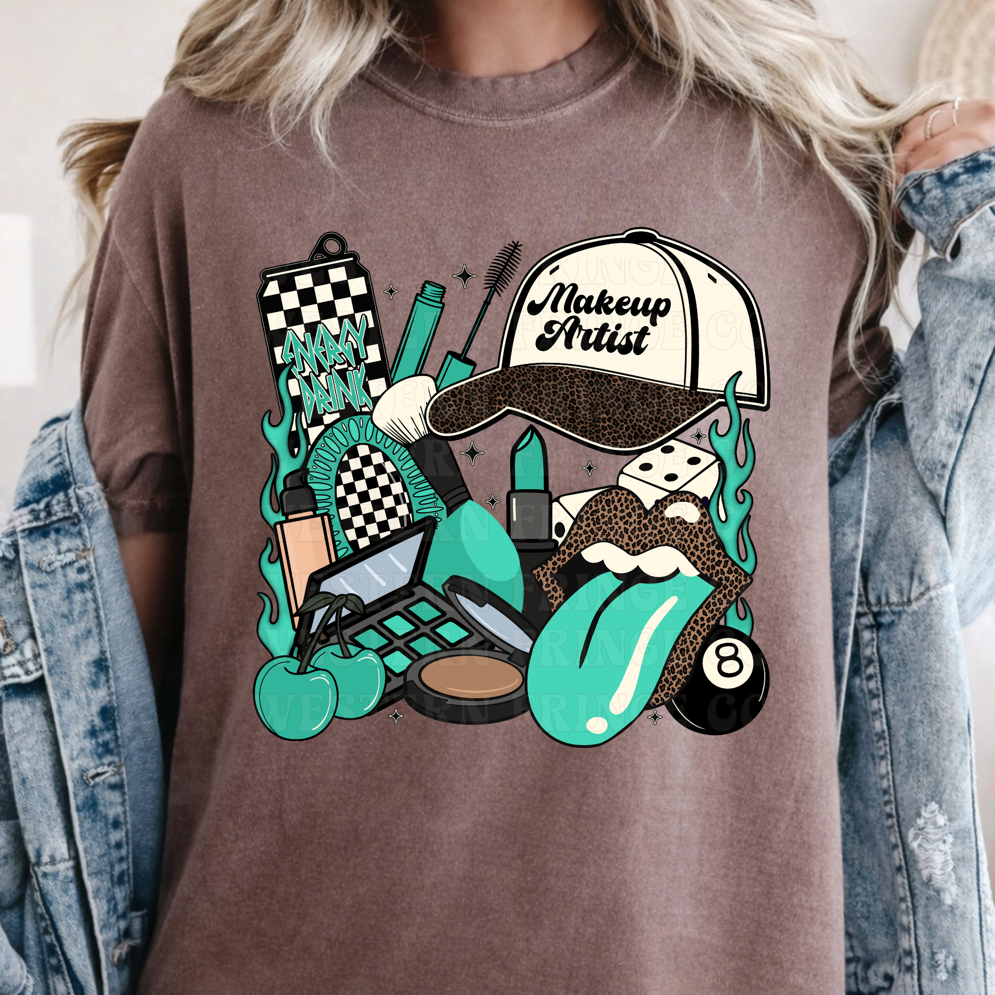 Makeup Artist T-Shirt Graphic | Crewneck | Turquoise Version