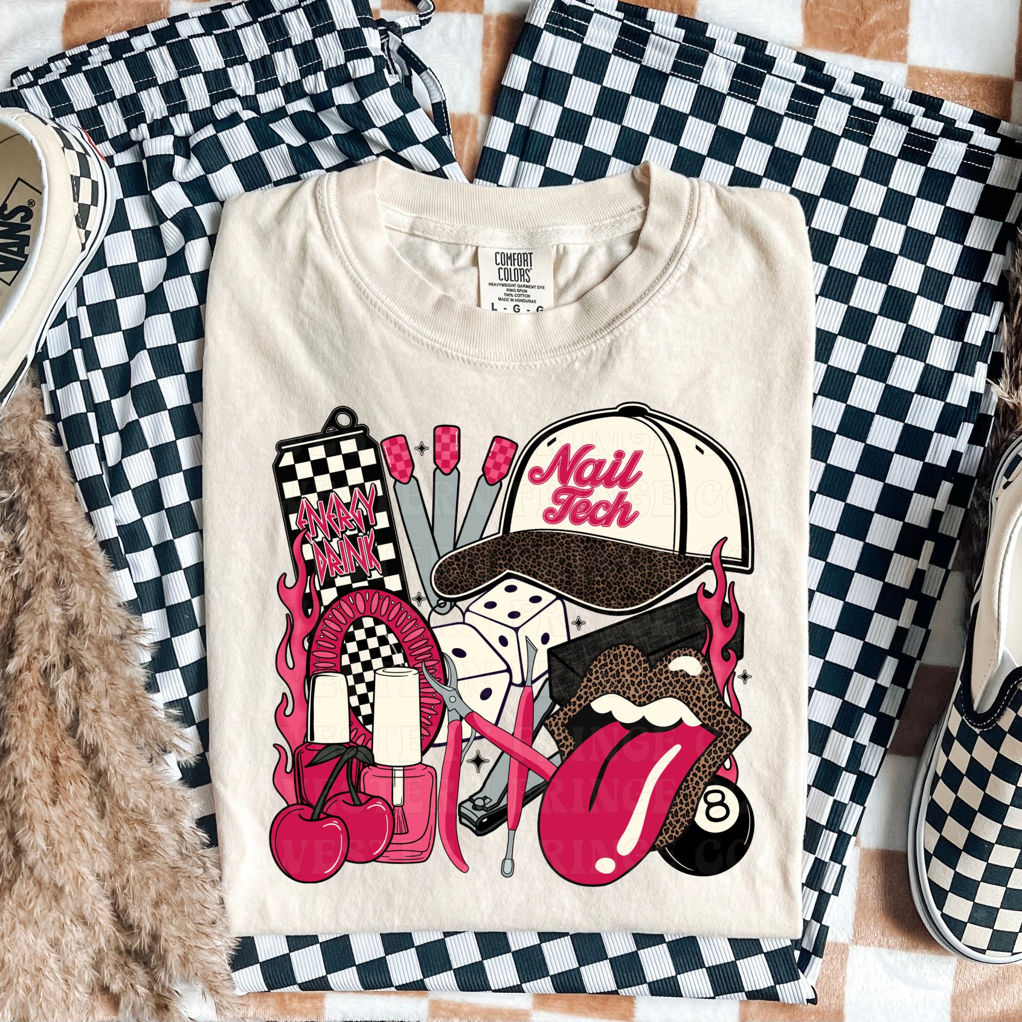 Nail Tech T-Shirt Graphic | Crewneck | Hot Pink Version