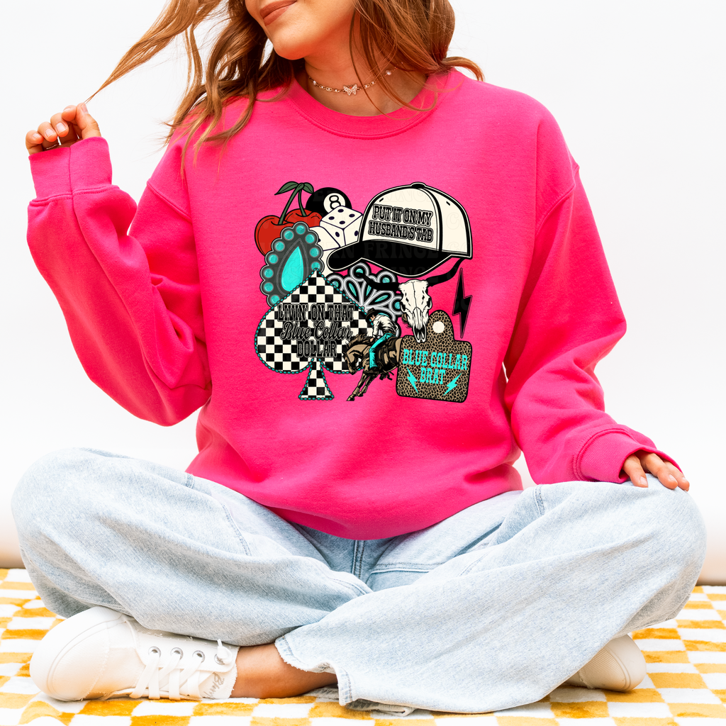 Blue Collar Collage Graphic T-Shirt | Crewneck