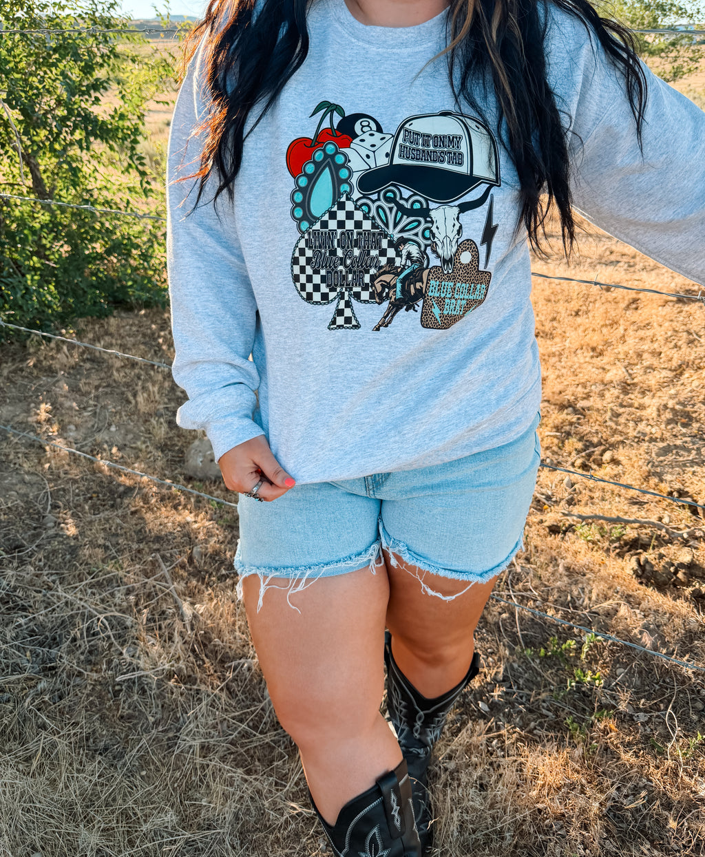 Blue Collar Collage Graphic T-Shirt | Crewneck