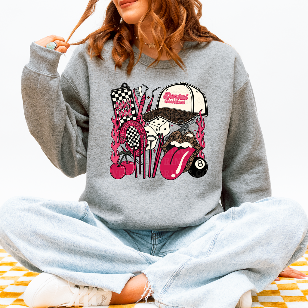 Dental Assistant T-Shirt Graphic | Crewneck | Pink Version